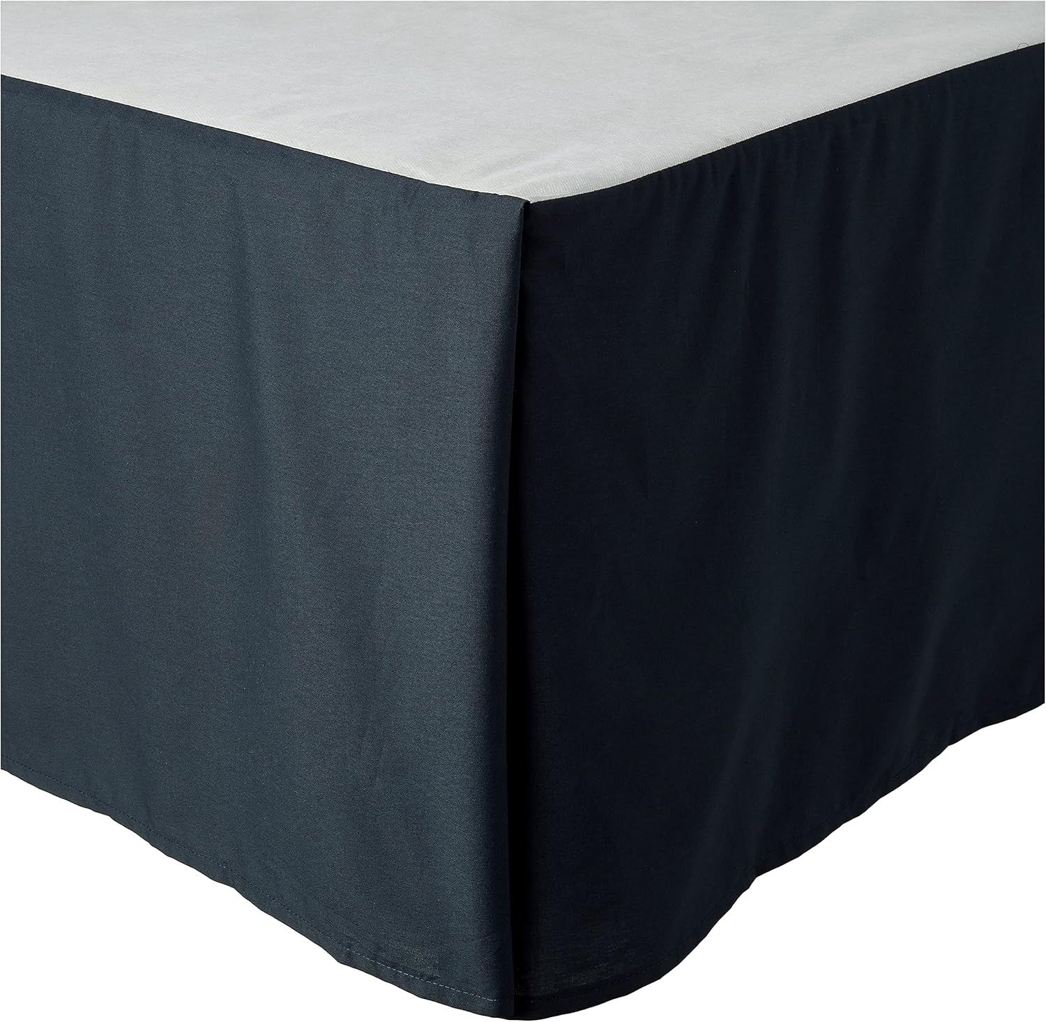 Navy Cotton Queen Bed Skirt with Split Corners