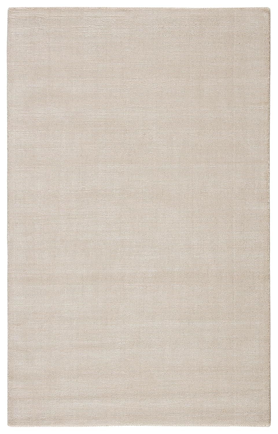 Ivory and Gray Handwoven Wool and Viscose Area Rug 5' x 8'