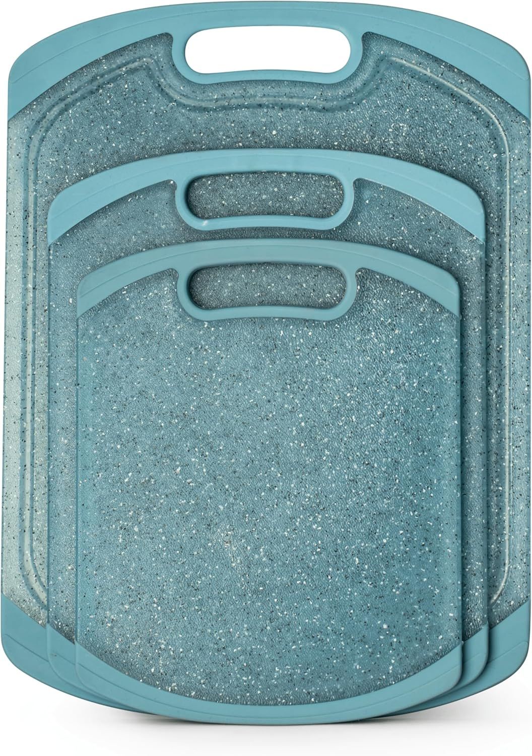 Blue Rectangular Plastic Cutting Board Set of 3