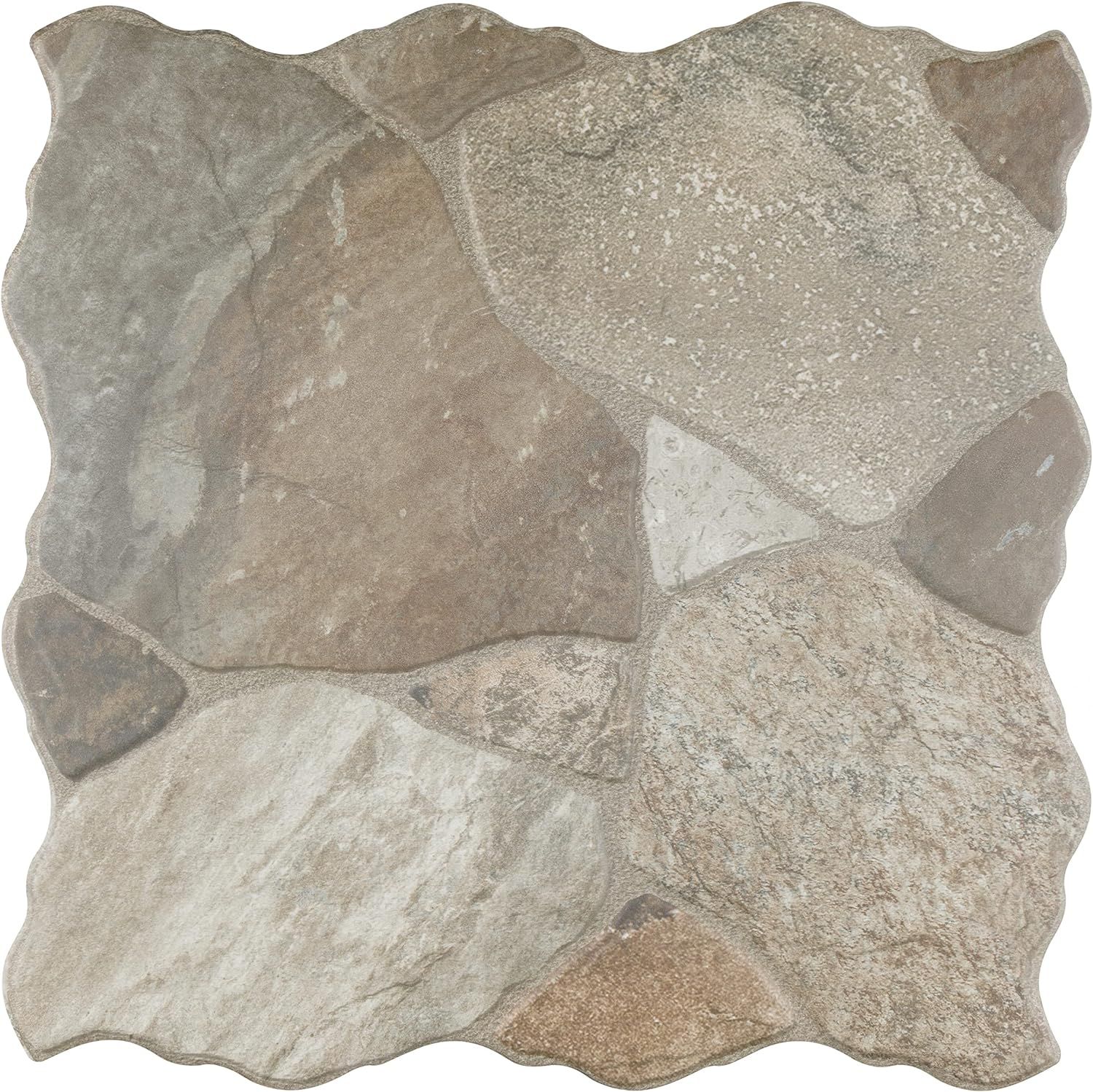 Canet Gris 17" x 17" Stone-Look Porcelain Floor and Wall Tile