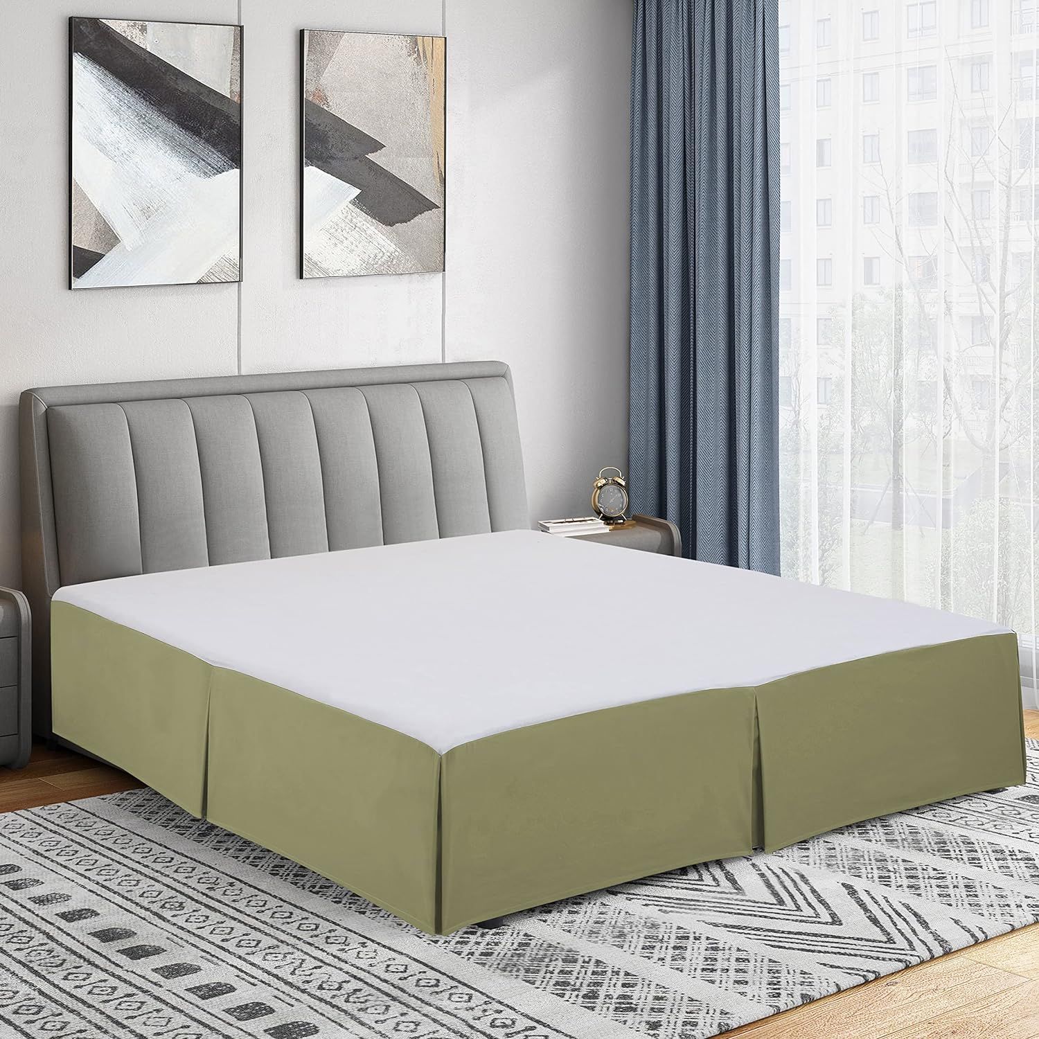 Sage Pleated Twin Microfiber Bed Skirt