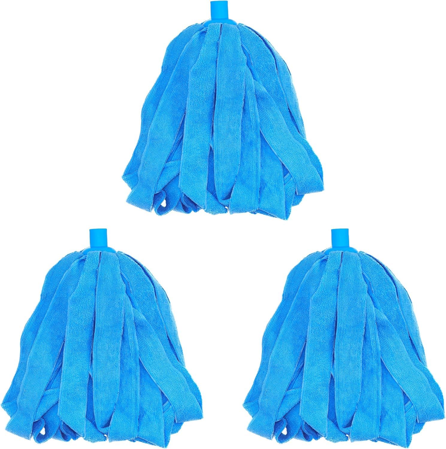 Blue Microfiber Wet/Dry Mop Head Replacements, 3-Pack