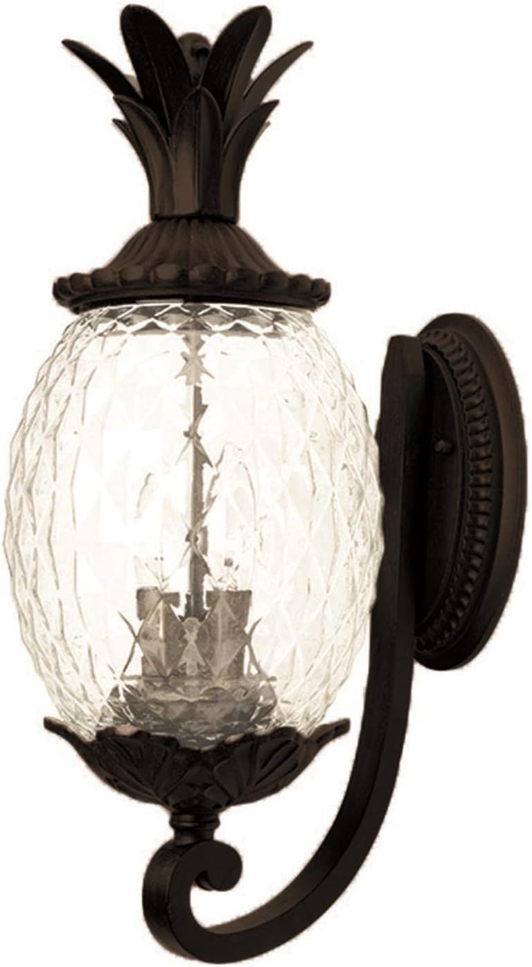 Lanai Matte Black Pineapple Outdoor Wall Lantern