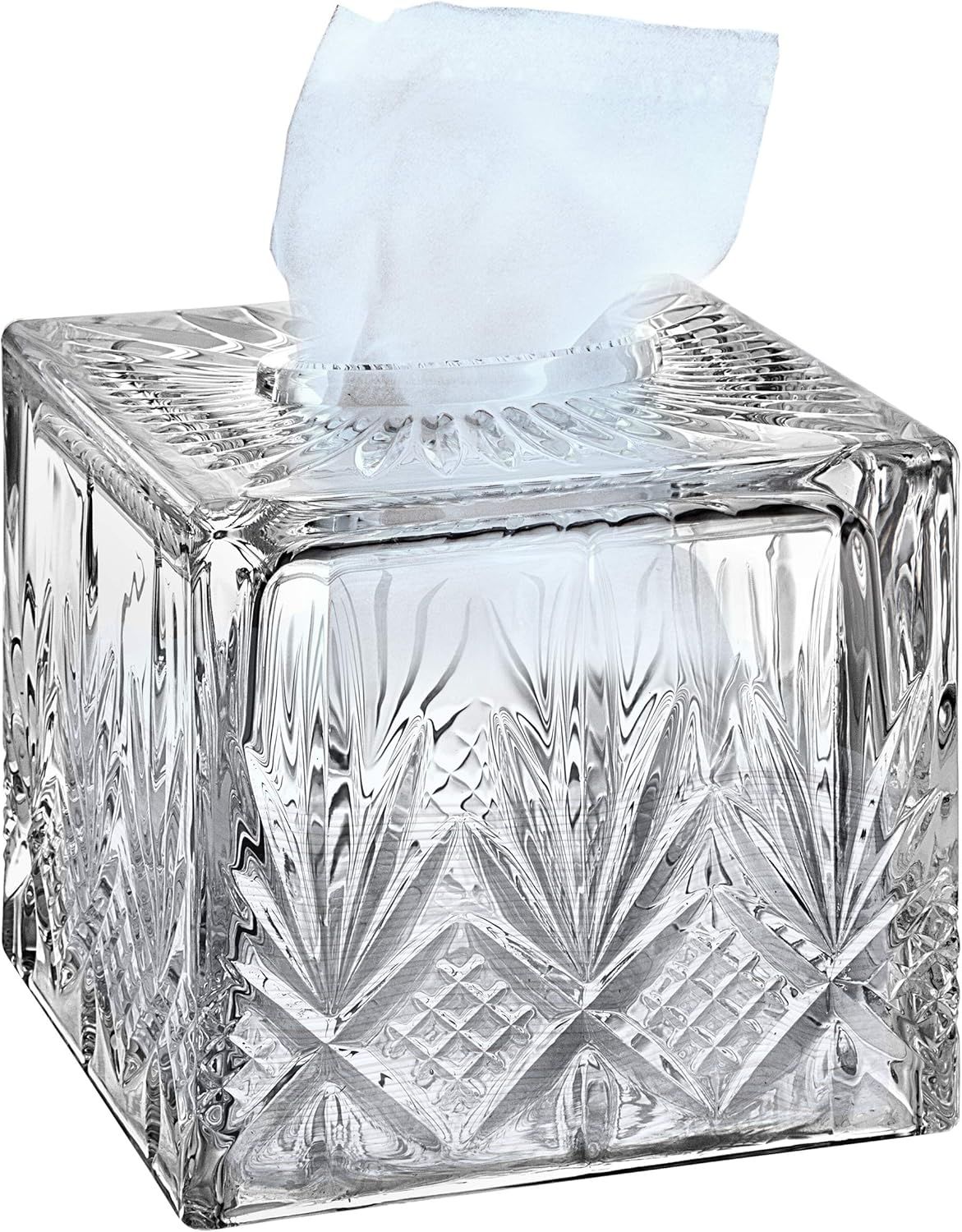 Godinger Dublin Clear Crystal Tissue Box