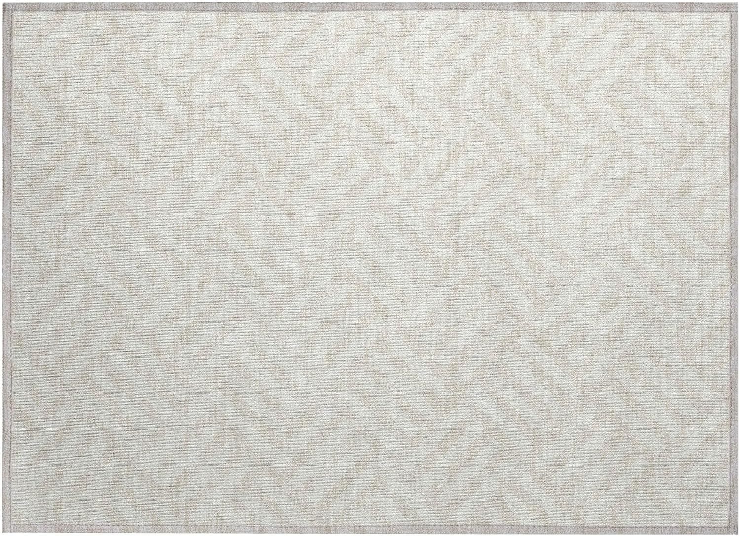 Ivory Geometric Synthetic Flat Woven Washable Rug 1'8" x 2'6"