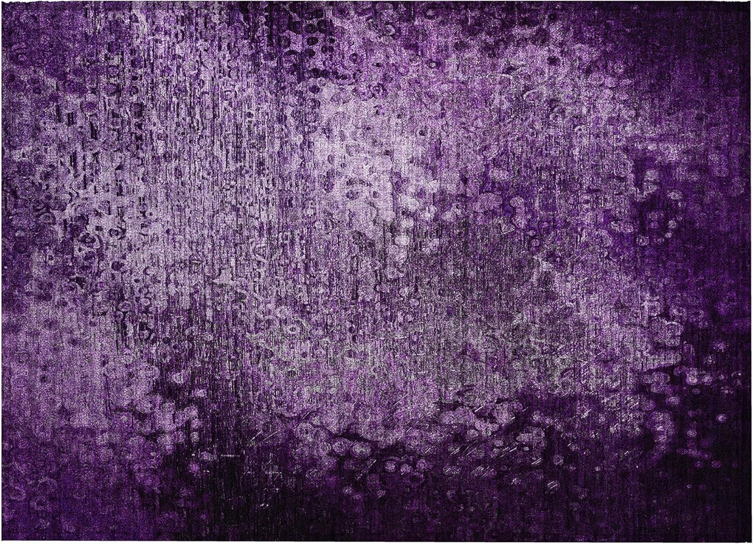 Purple Synthetic Flat Woven Rectangular Washable Rug