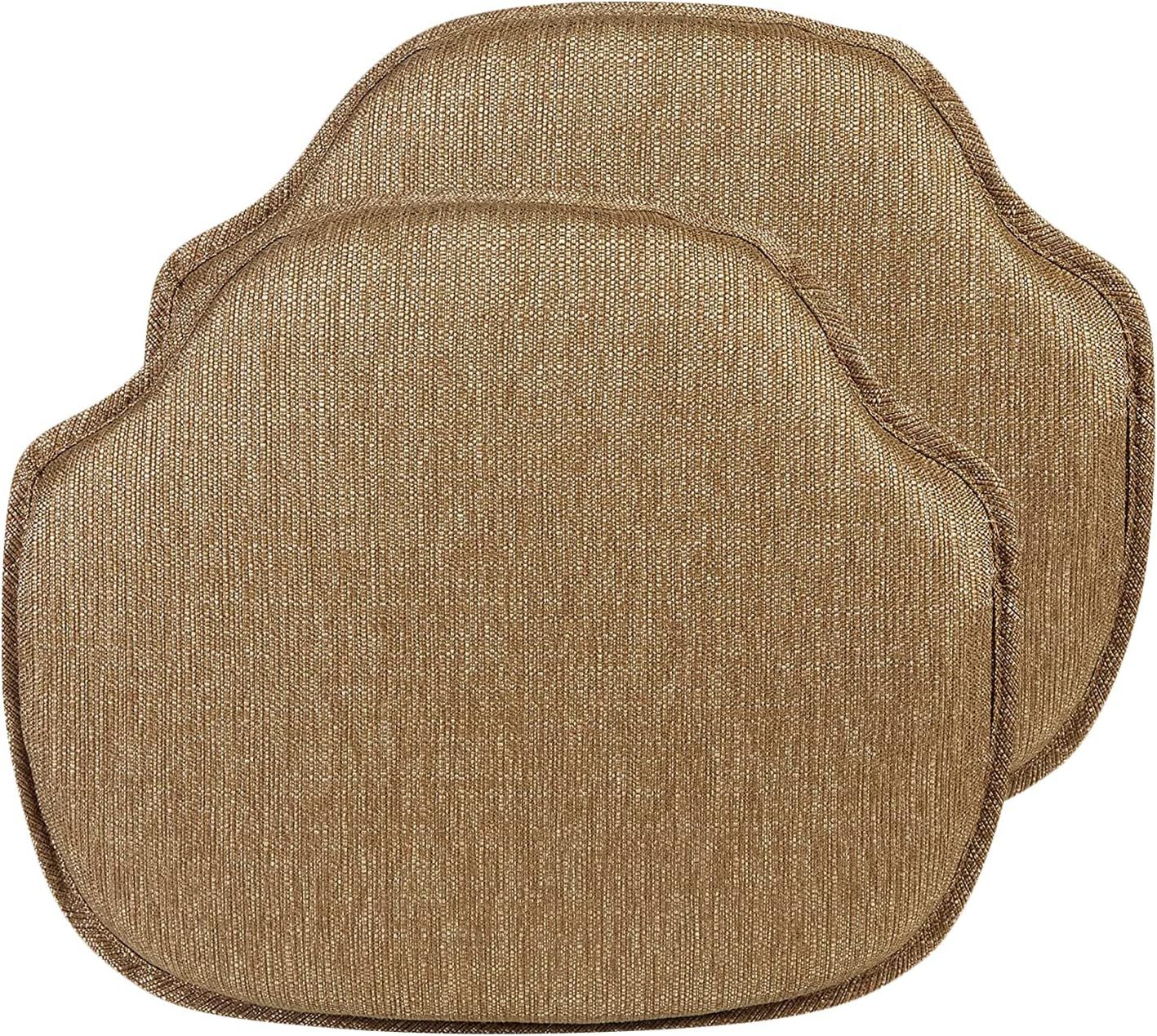 Gold Non-Slip Windsor Chair Cushions Set of 2