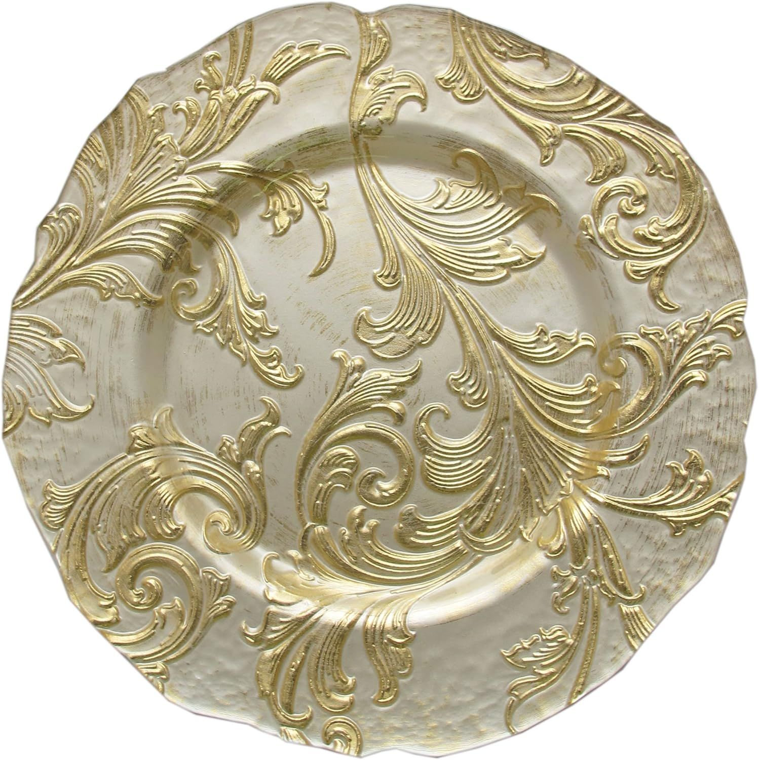 Vanessa Gold 13-Inch Decorative Glass Charger Plate