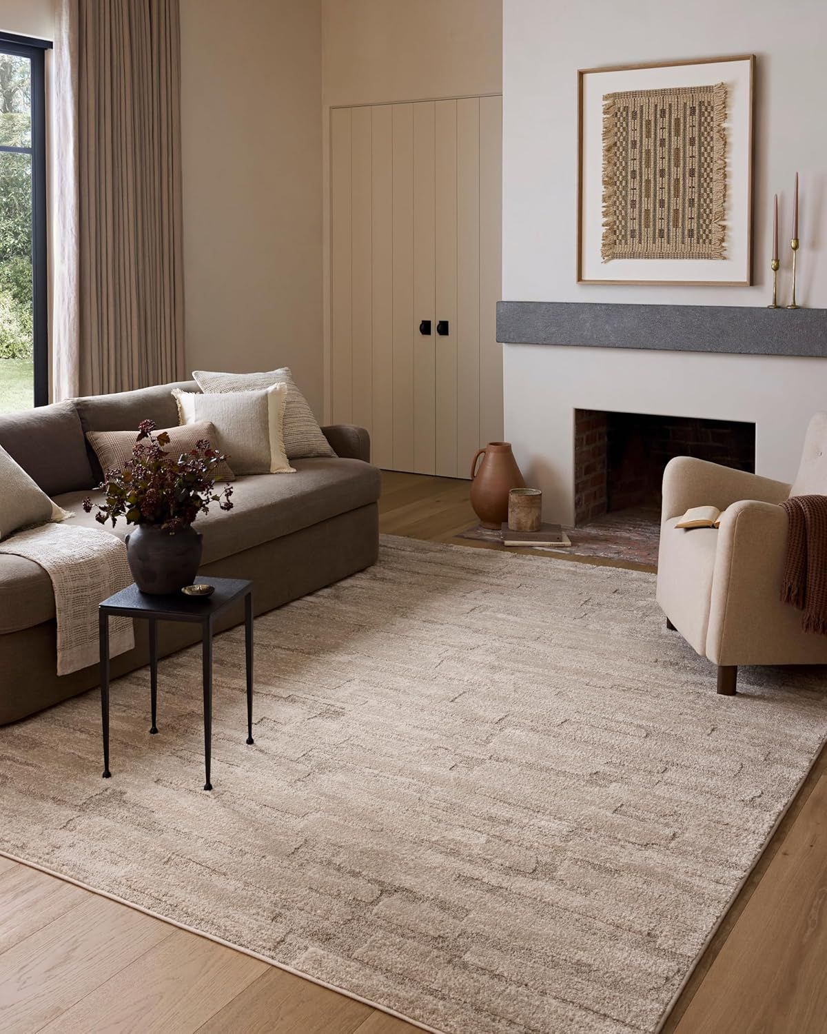 Loloi Amber Lewis Monty Collection MOT-04 Taupe/Beige 5'-3" x 7'-6", .50" Pile Height, Accent Rug