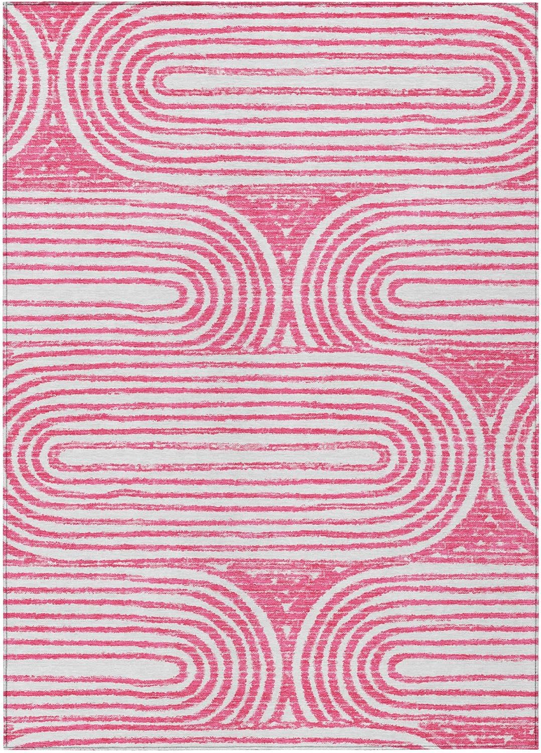 Blush Geometric Synthetic Reversible 3' x 5' Area Rug