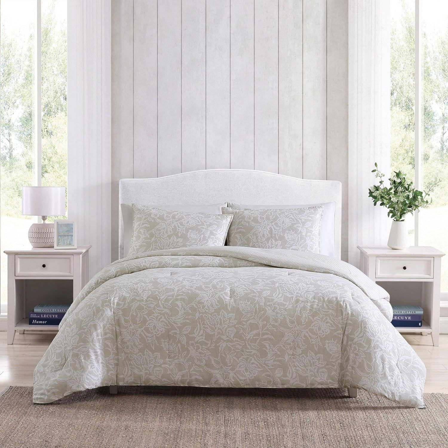 King Tan Cotton Reversible Comforter Set with Shams