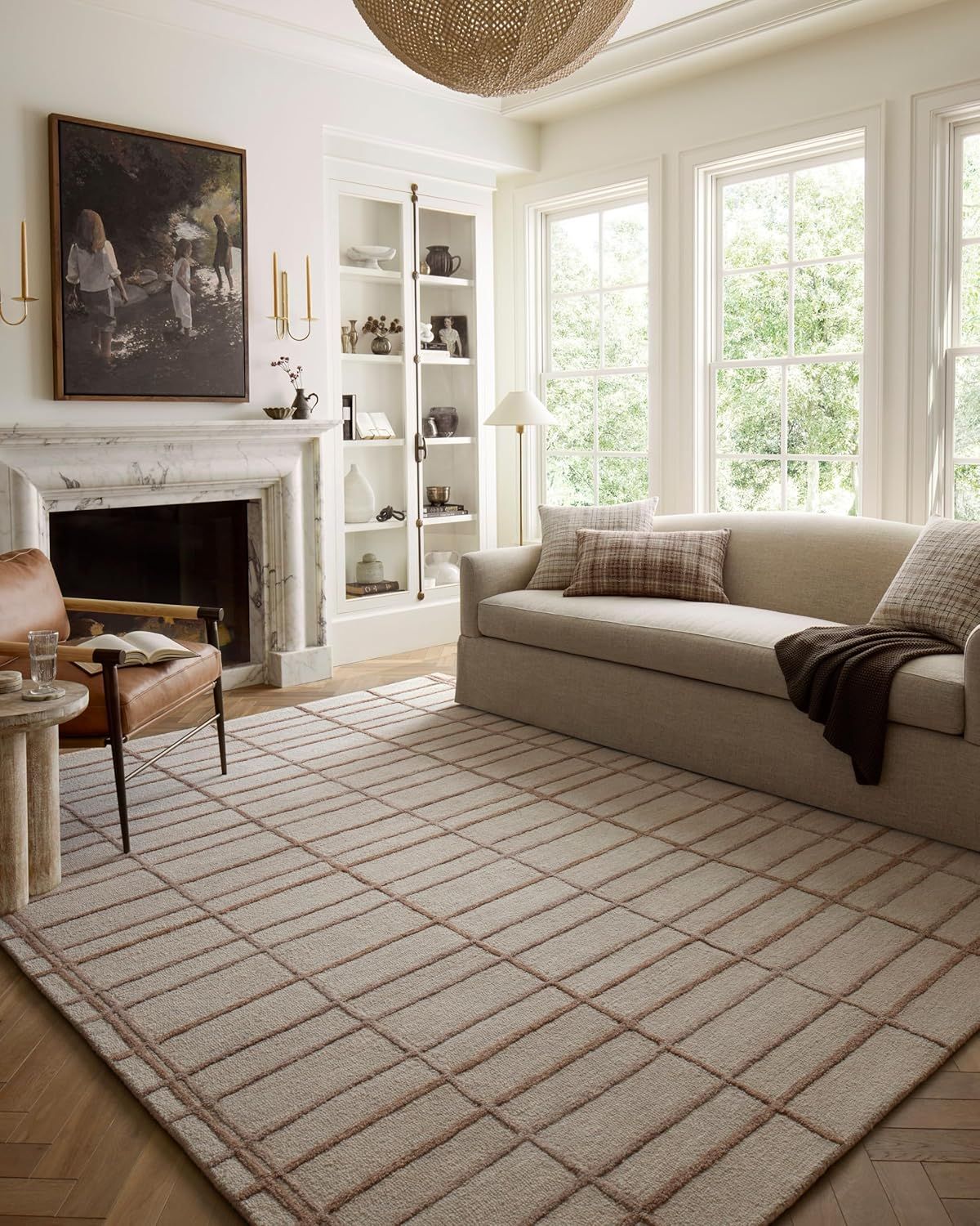 Bradley Rose Blush Hand-Tufted Wool Striped Accent Rug