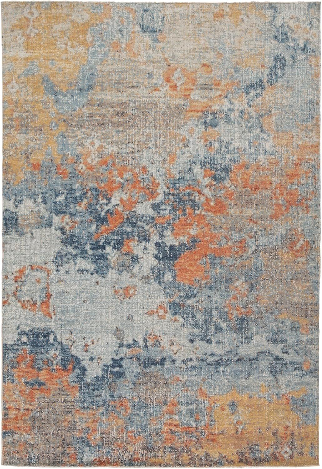 Abstract Multicolor Synthetic 5' x 7' Rectangular Rug