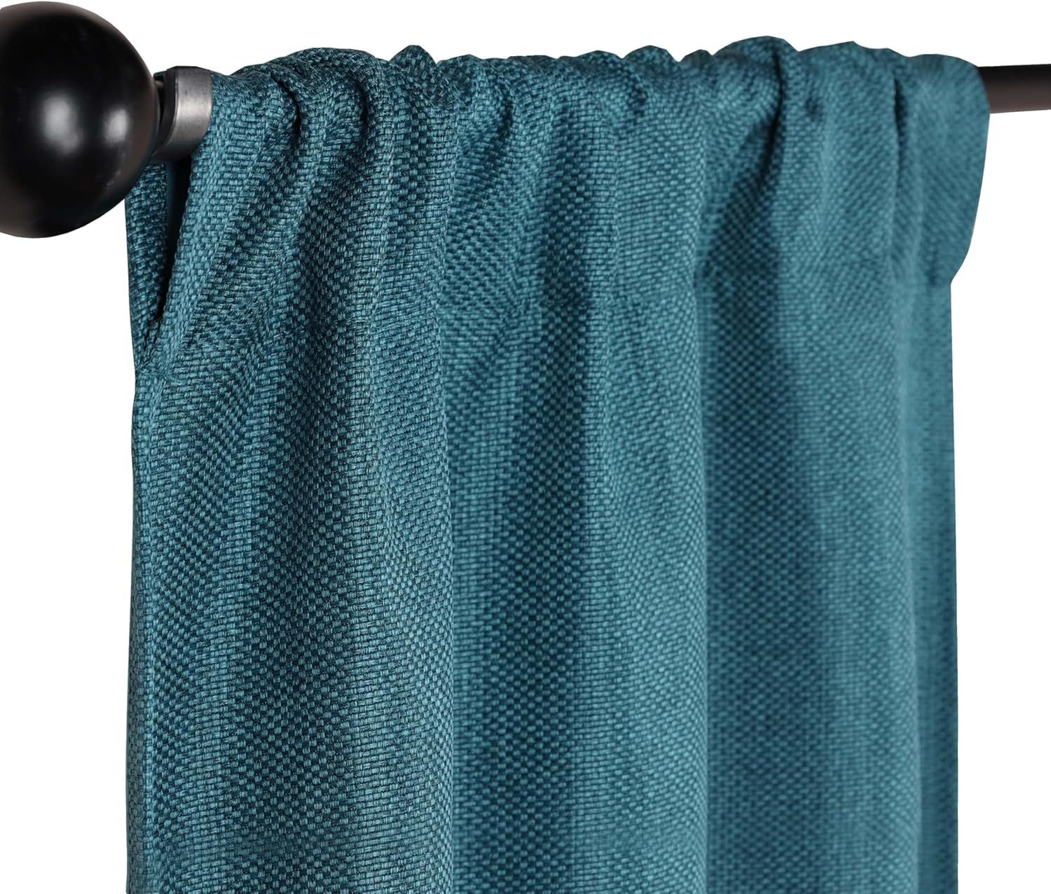 Deep Sea Polyester Blackout Rod Pocket Curtains 26" x 63"