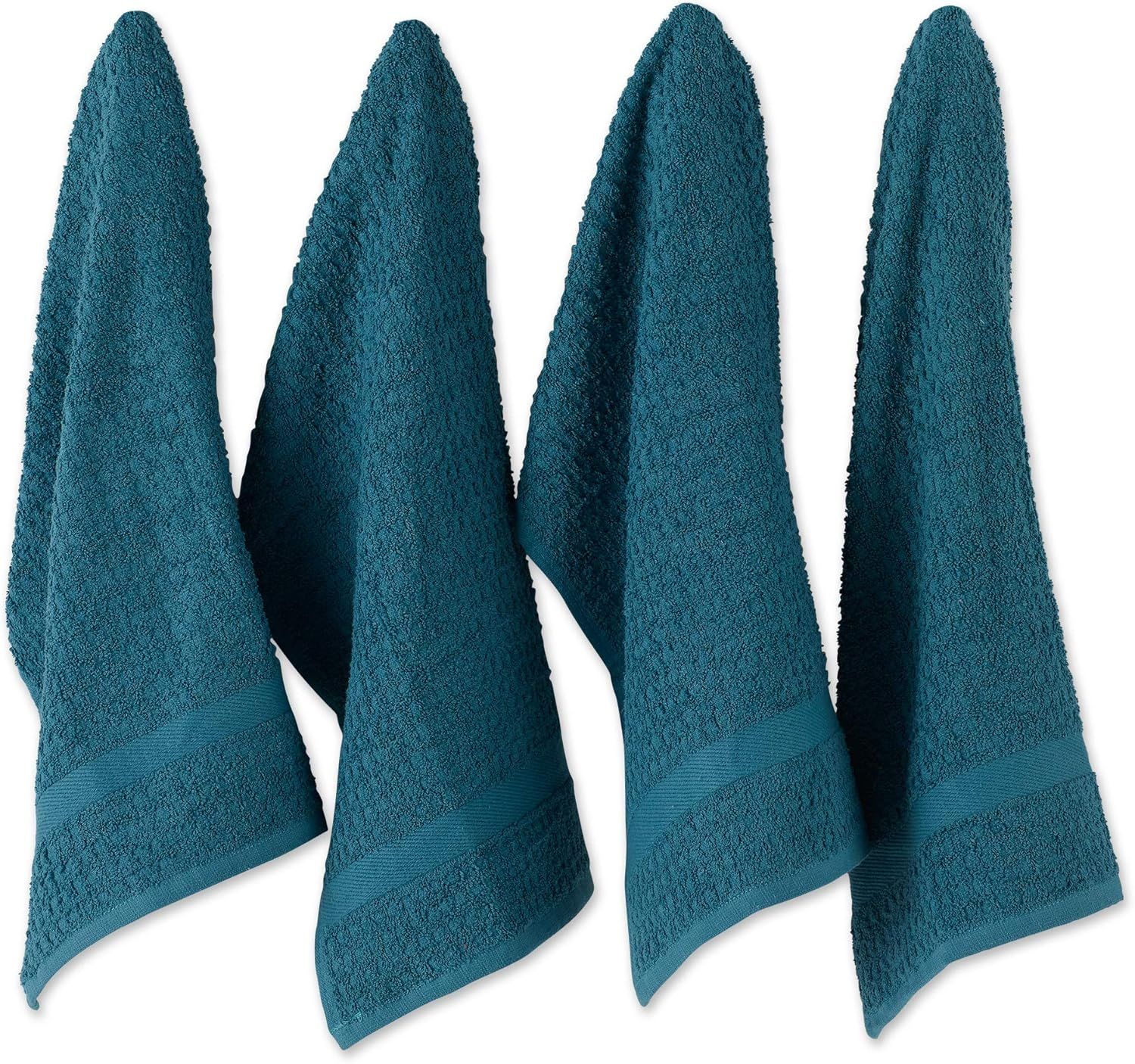 Storm Blue Cotton Waffle Terry Dishtowel Set, 15x26, 4 Piece