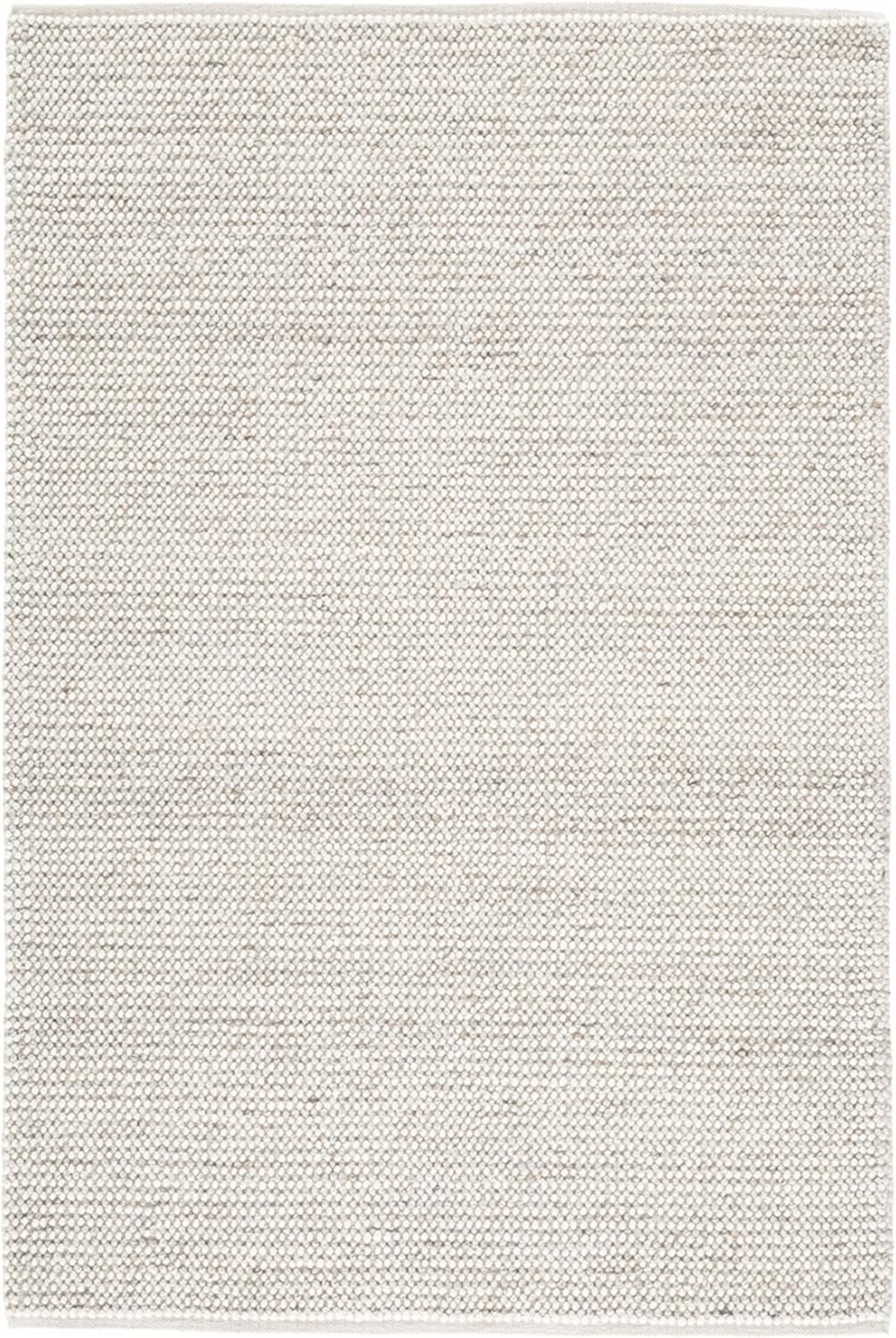 Handwoven Gray and Cream Wool Blend 5' x 7' Area Rug