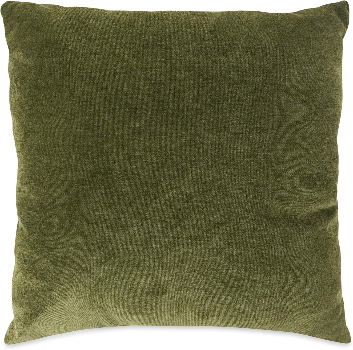 Olive Green Cotton Twill Large Indoor Pillow 20" x 20"