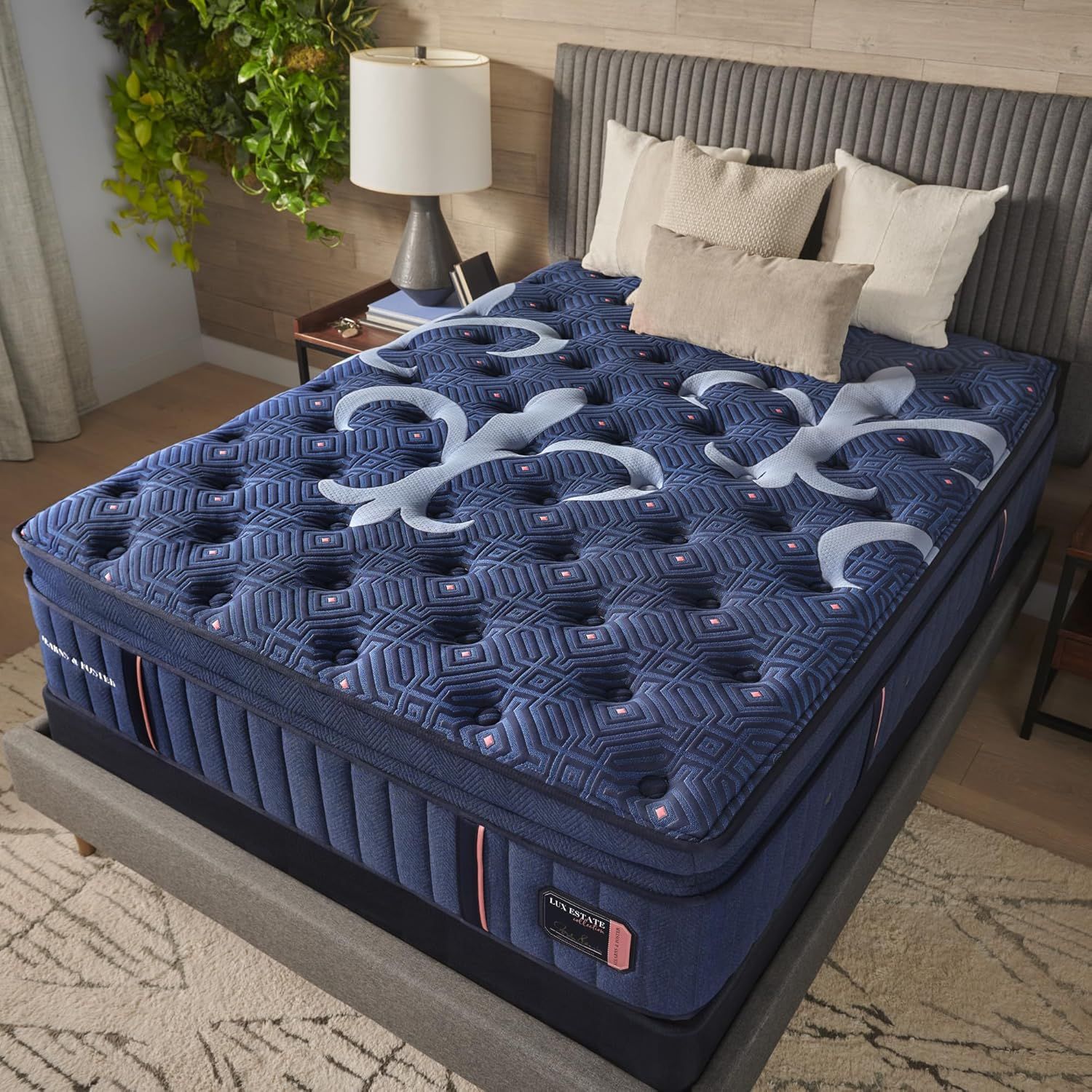 Queen Blue Eurotop Handcrafted Innerspring Mattress