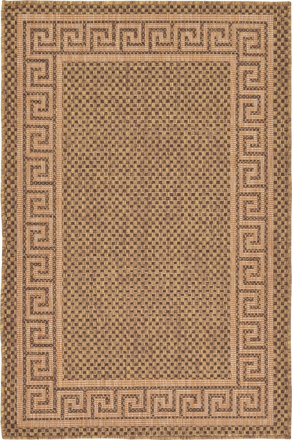 Easy-Care Reversible Brown Synthetic Outdoor Rug 3' x 5'