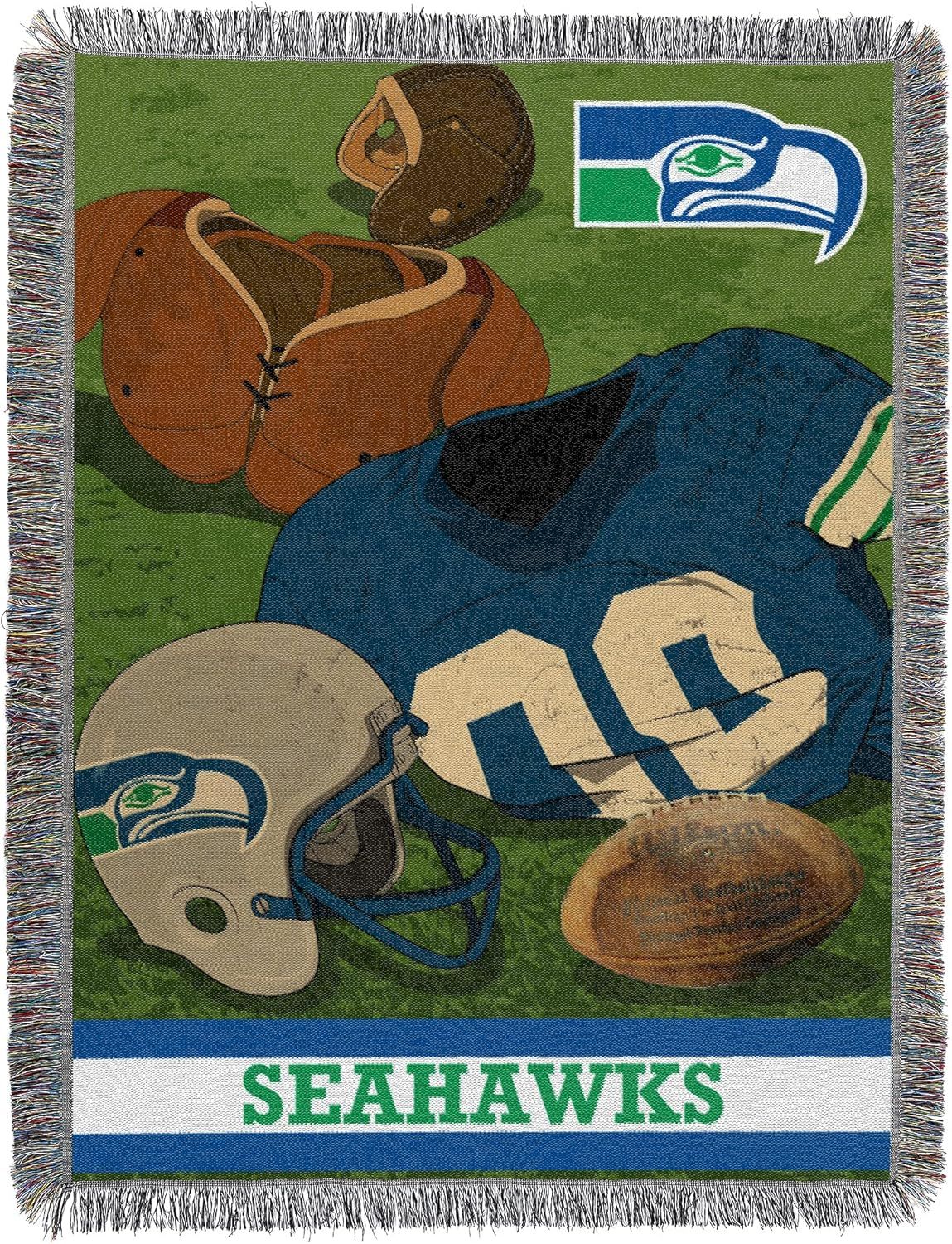 Seattle Seahawks Vintage Woven Tapestry Throw Blanket