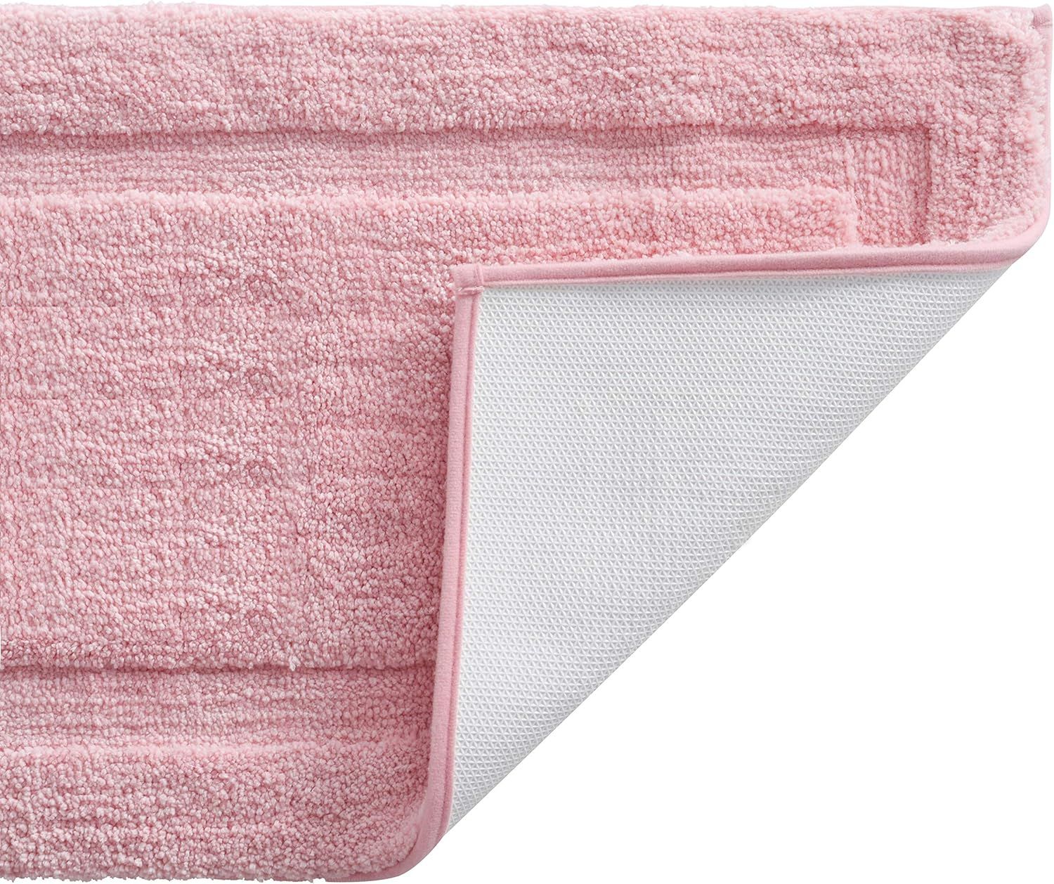 Pink Microfiber Non-Slip Waterproof Bath Mat