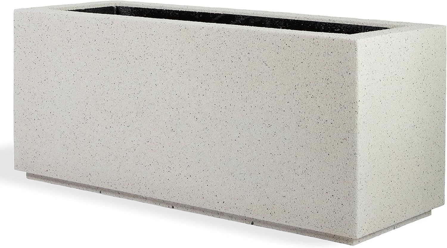 Large White Granite Polymer Outdoor Rectangular Planter