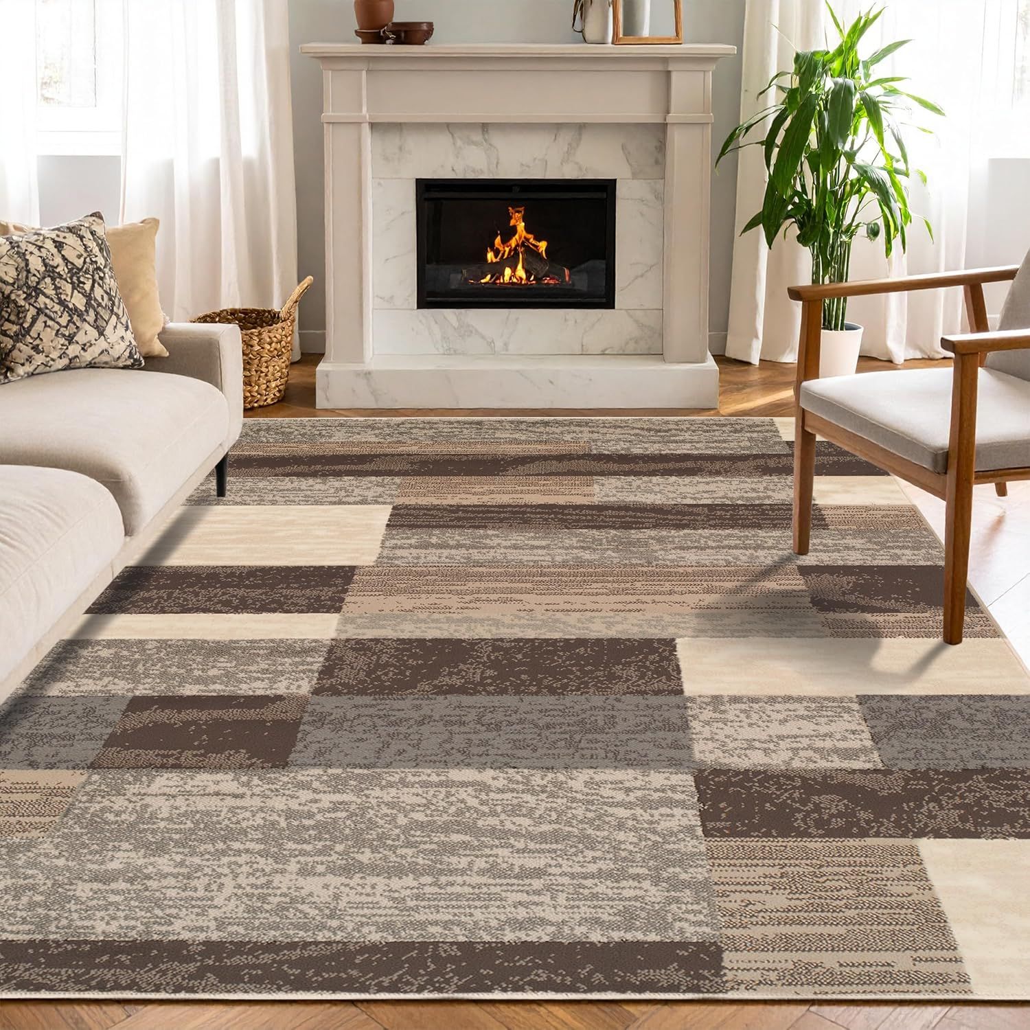 Rockwood Slate Geometric 8' x 10' Synthetic Area Rug