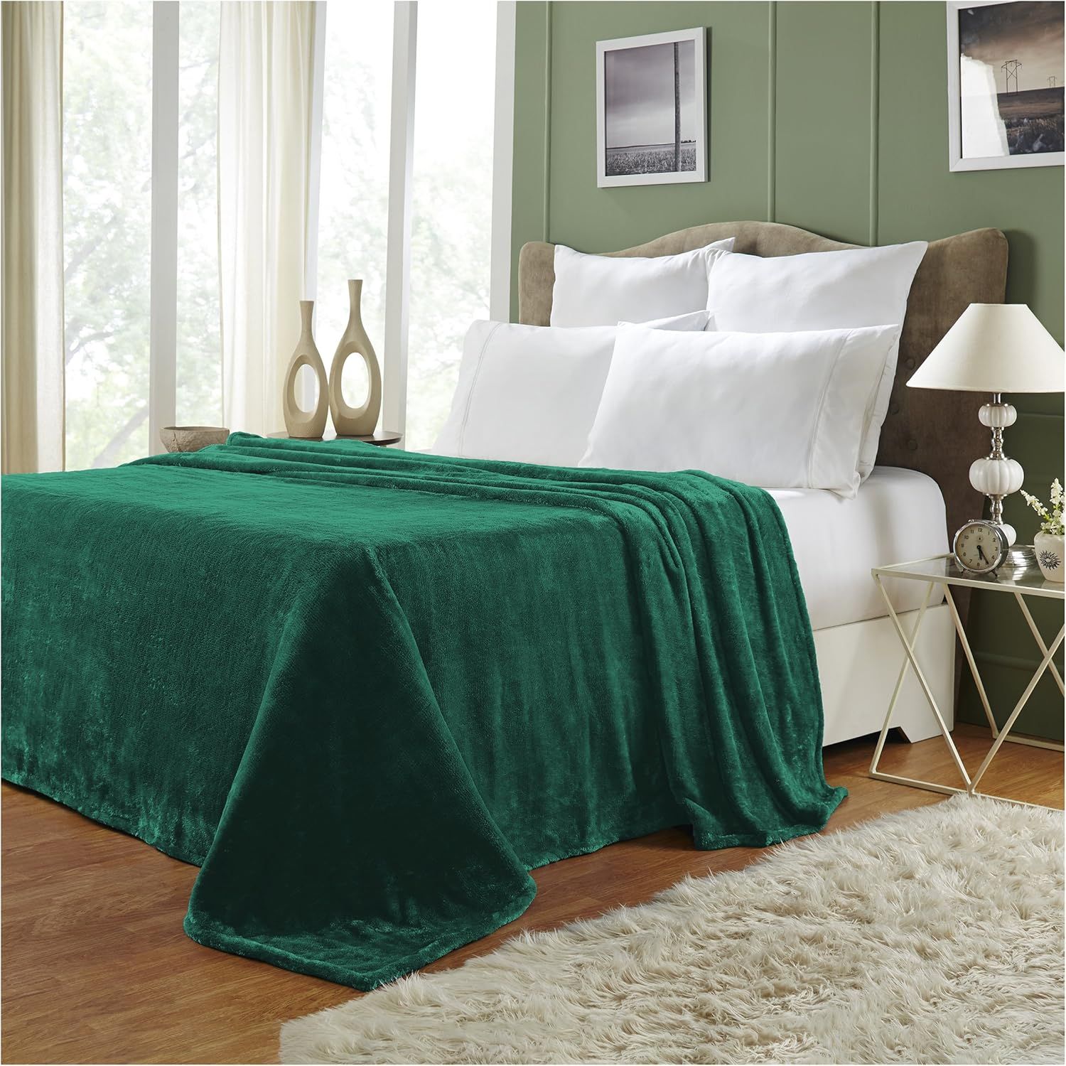 King Size Evergreen Reversible Fleece Blanket