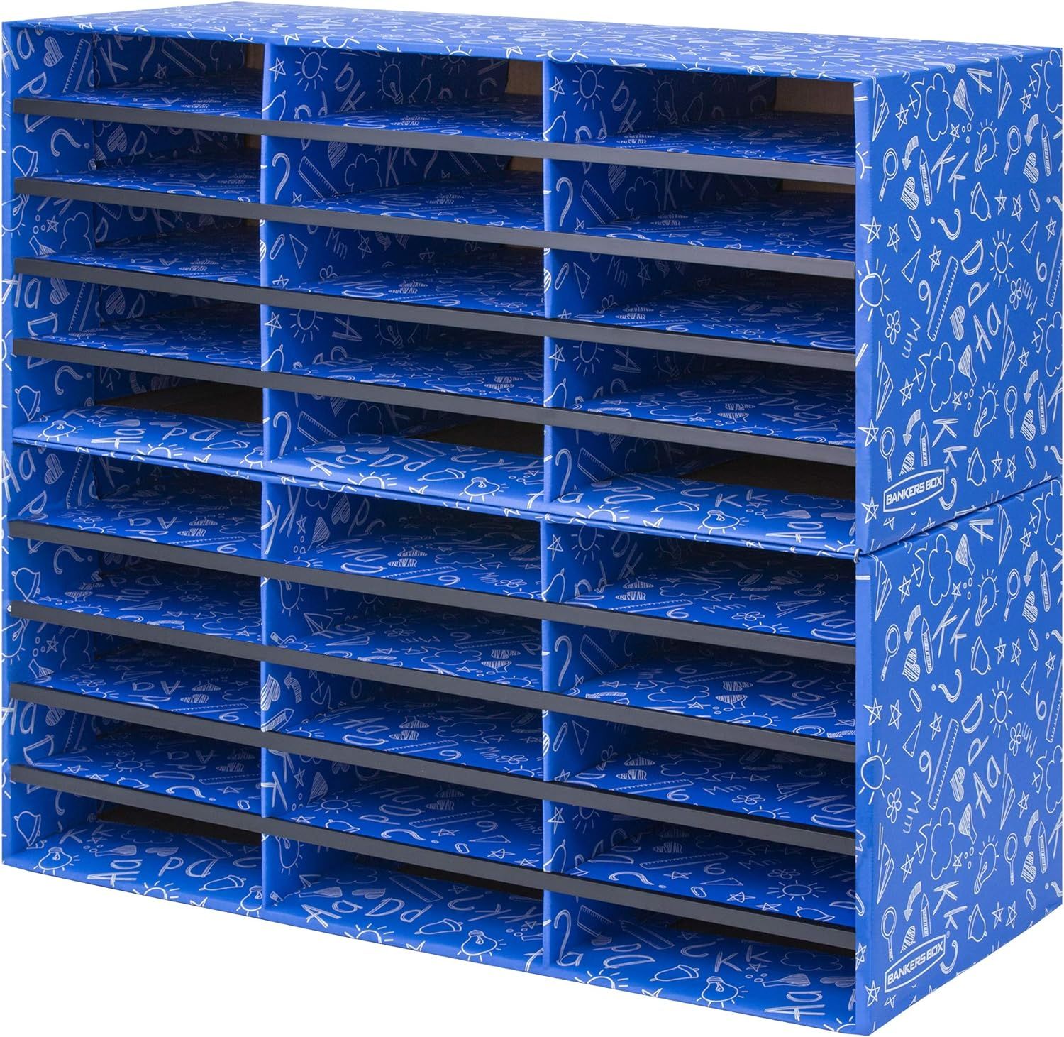 Blue Classroom 30 Compartment Mail Sorter Organizer