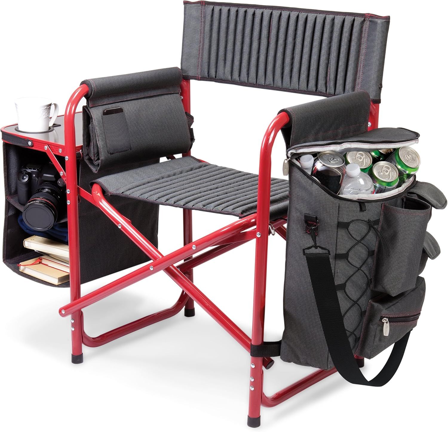 Deluxe Fusion Outdoor Chair with Side Table & Soft Cooler - Beach and Camping Ready