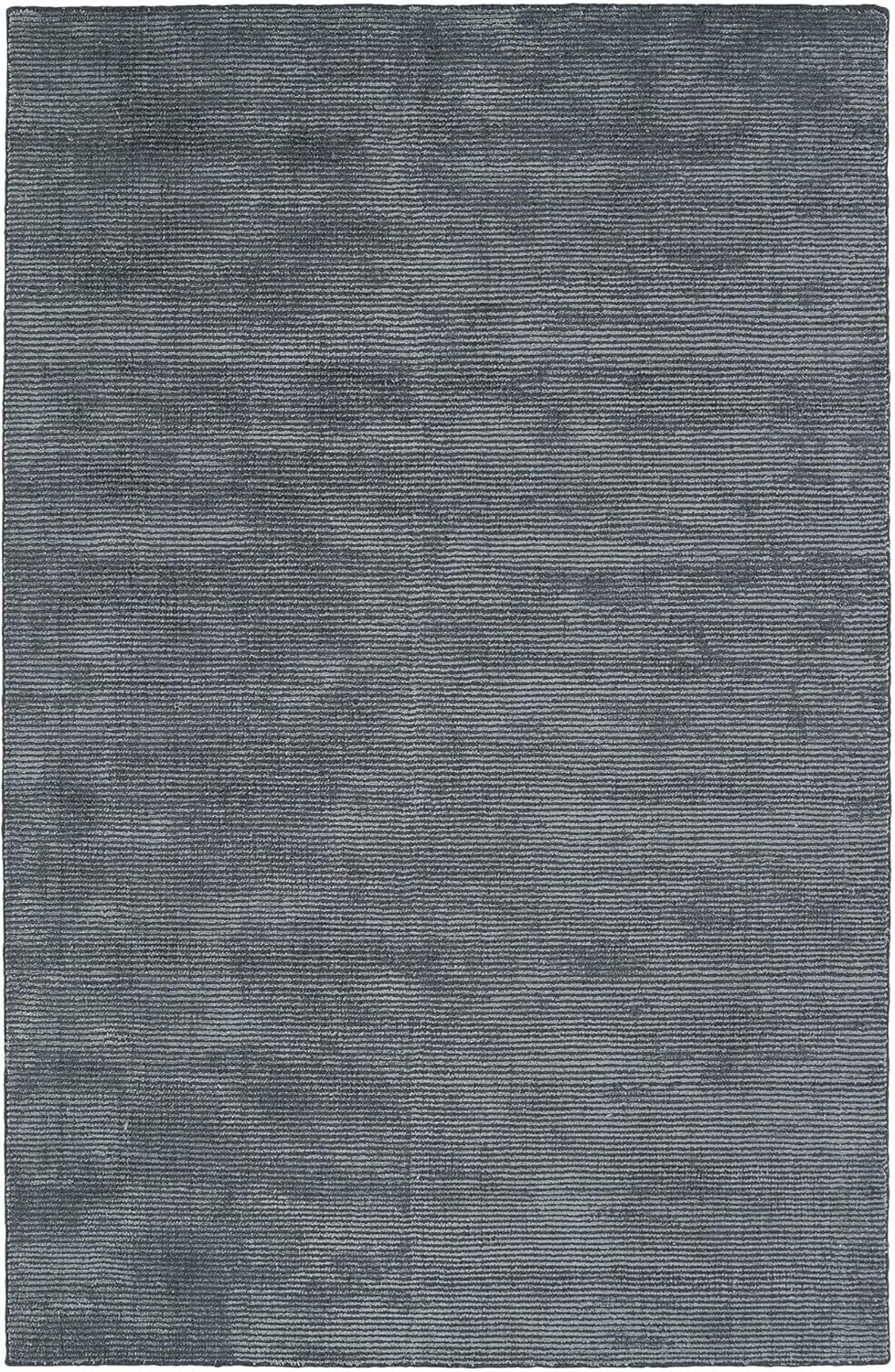 Carbon Dark Grey Handmade Wool and Viscose Rug 2' x 3'