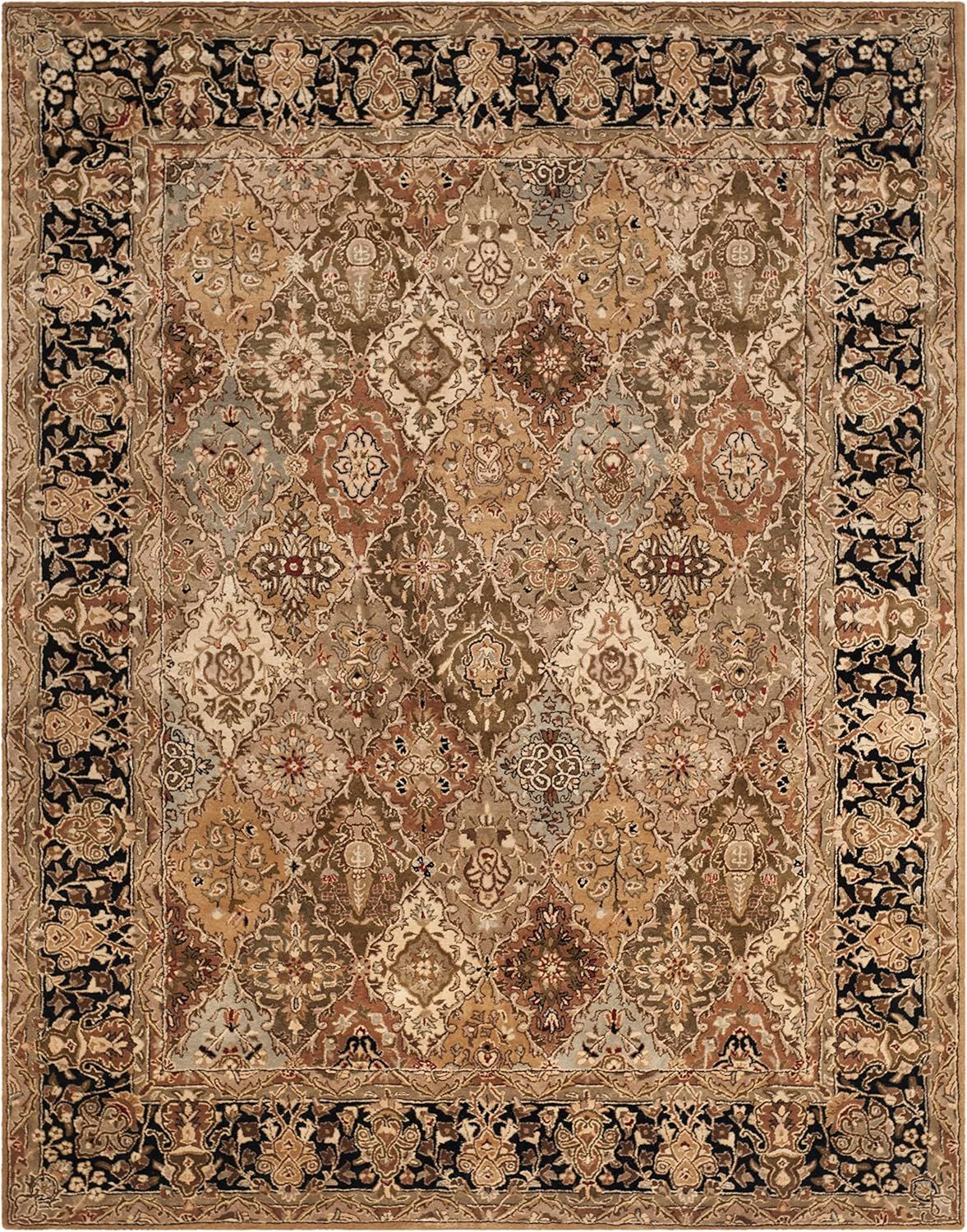 SAFAVIEH Persian Legend Collection Area Rug - 8'3" x 11', Light Green & Black, Handmade Traditional Wool, Ideal for High Traffic Areas in Living Room, Bedroom (PL510A)