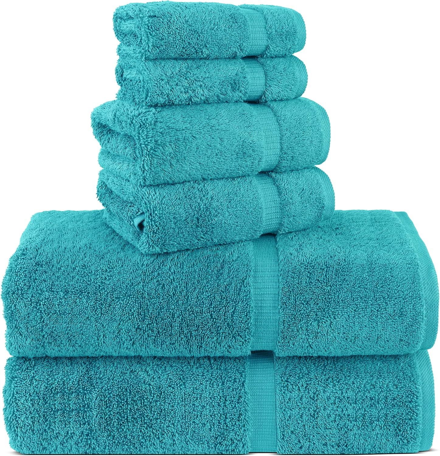 Wedgewood Blue Turkish Cotton 6-Piece Towel Set