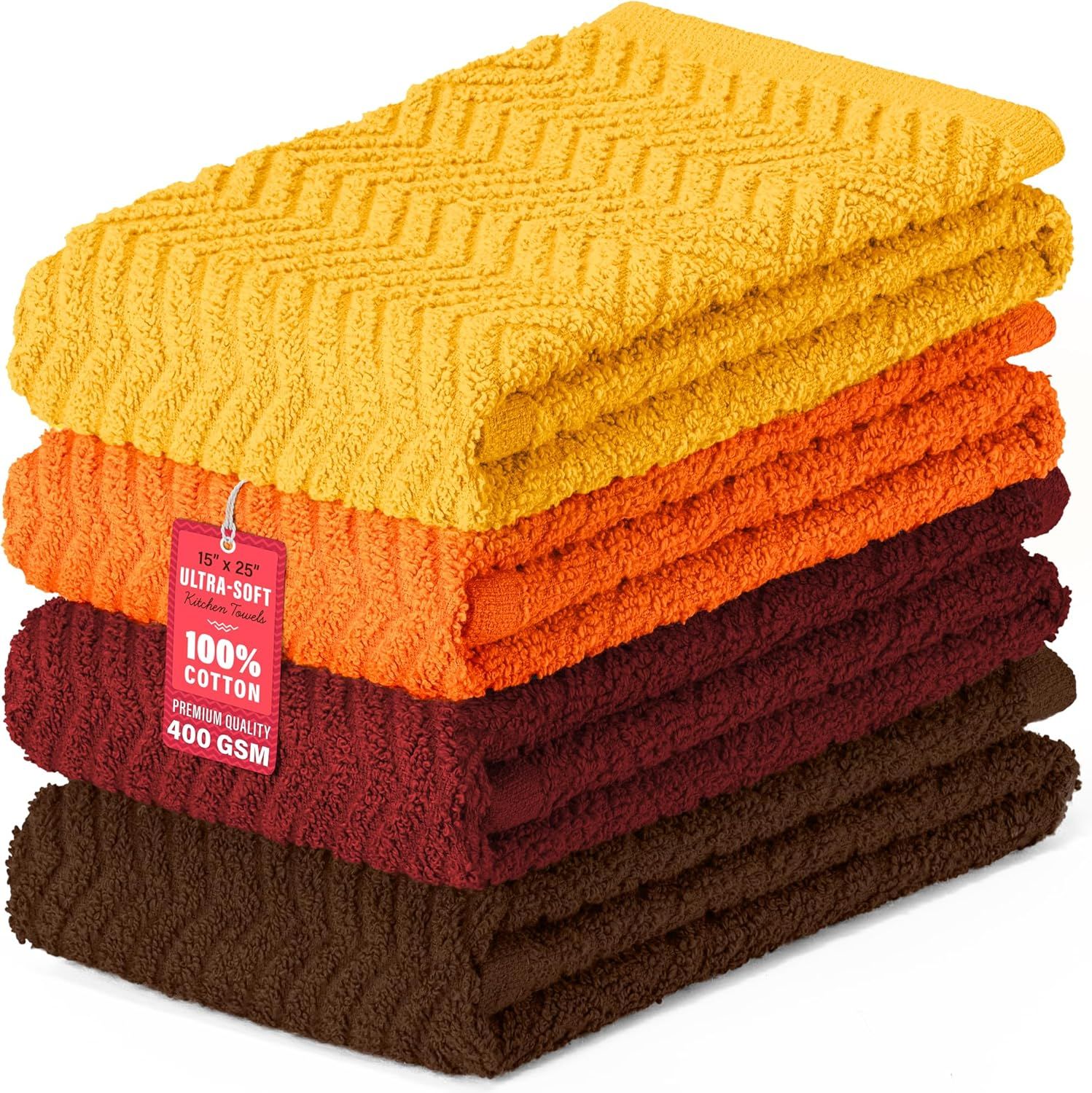 Autumn Colors 100% Cotton Lint-Free Kitchen Towel Set