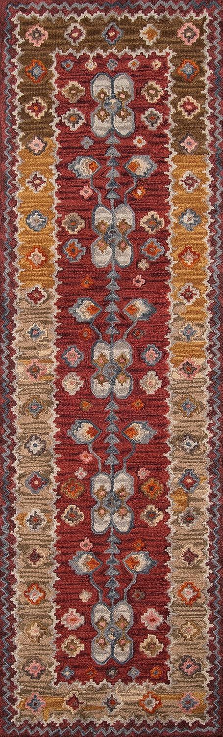 Red Wool Hand-Tufted Kazak Runner Rug 2'3" x 8'