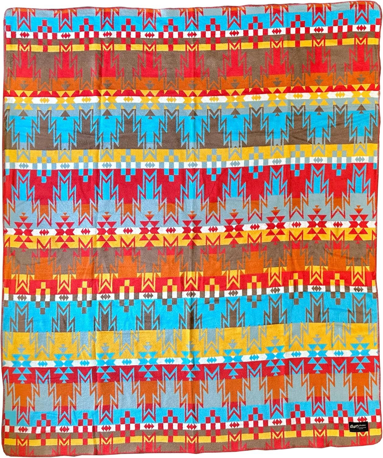 Southwestern Twin/Full Multicolor Cotton Blend Blanket