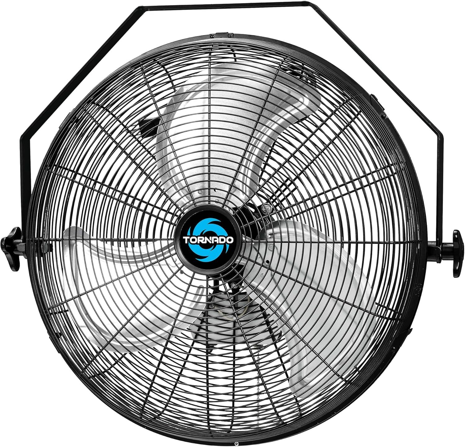 Tornado 18'' Black Aluminum Industrial Wall Fan