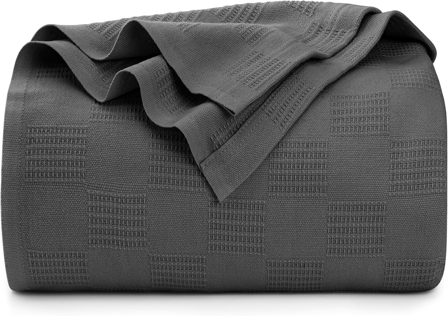 King Size Smoke Gray Cotton Thermal Blanket