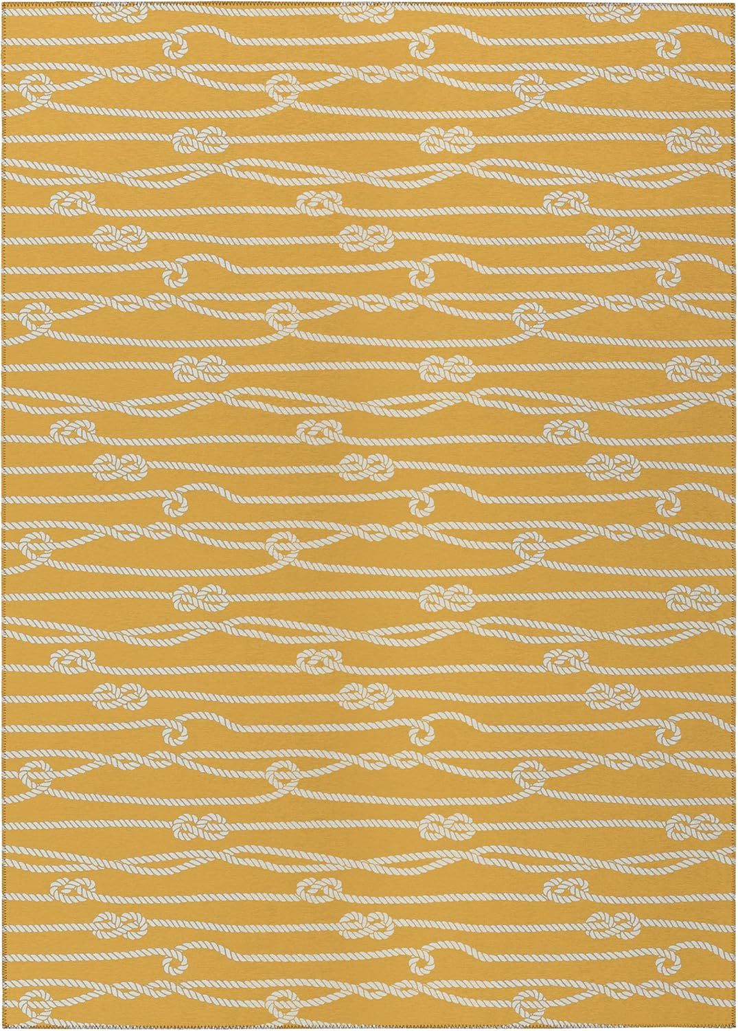 Gilded Yellow and White Flat Woven Chenille 10' x 14' Rug