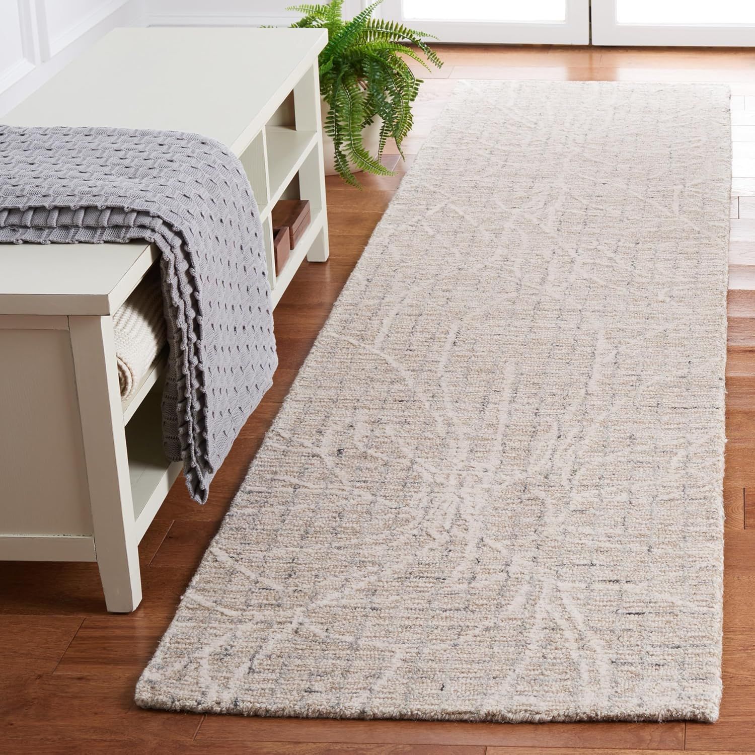 Ivory Beige Hand-Tufted Wool Runner Area Rug