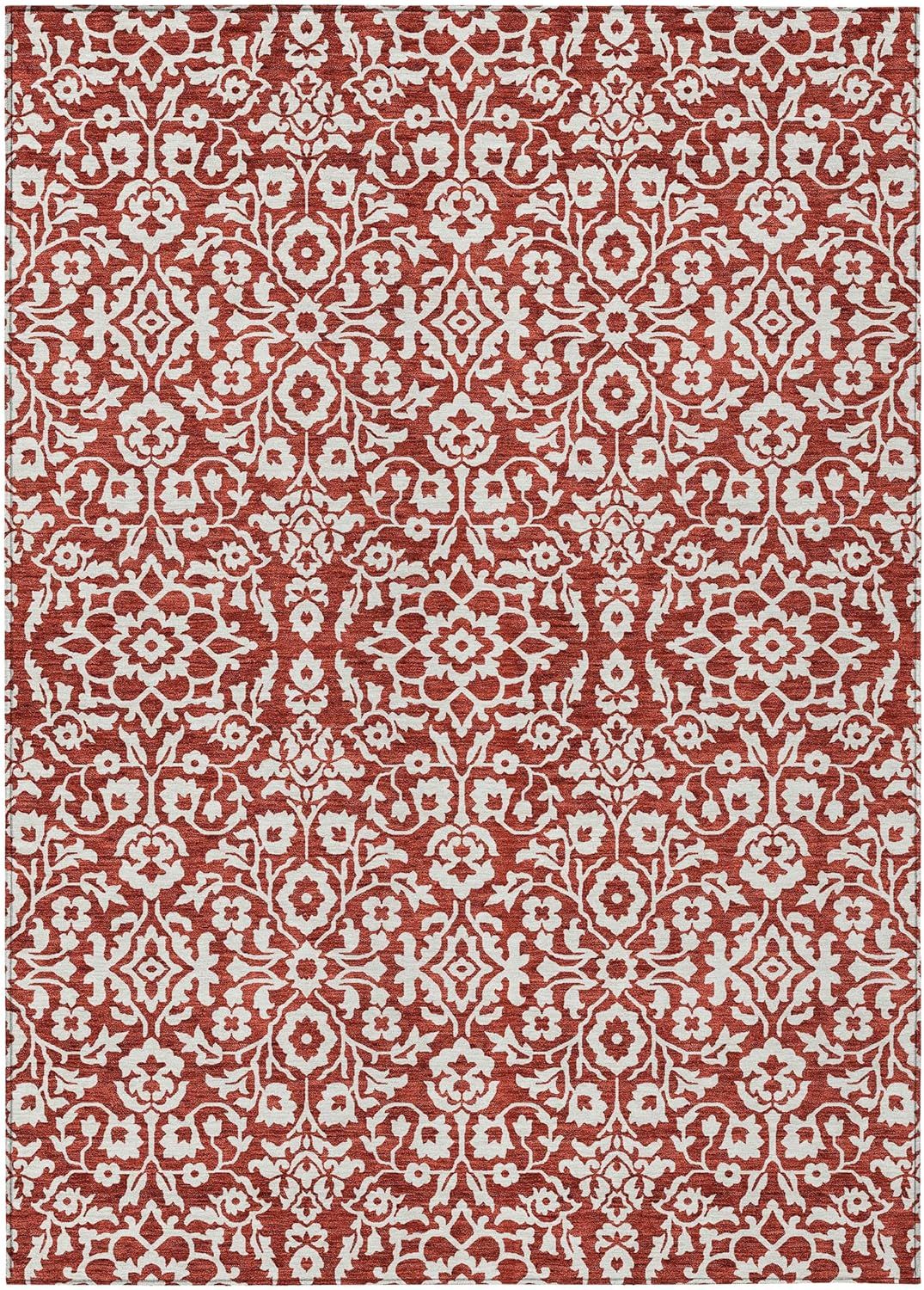 Chantille Red and White Floral 8' x 10' Indoor/Outdoor Rug