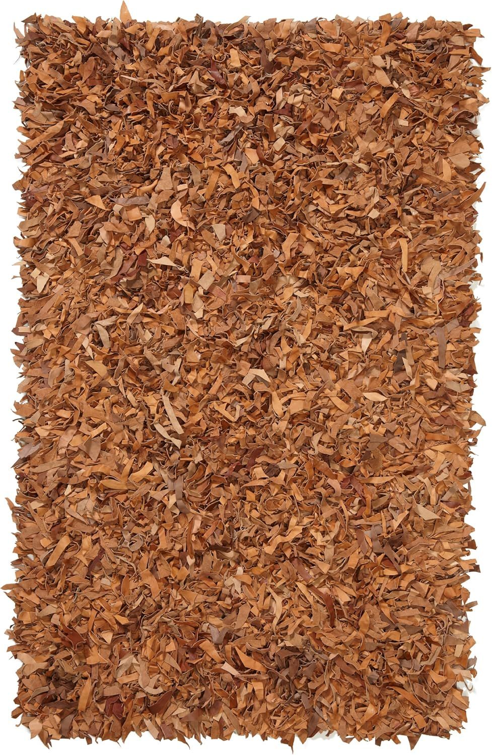 Hand-Knotted Brown Leather Shag 4' x 6' Rug