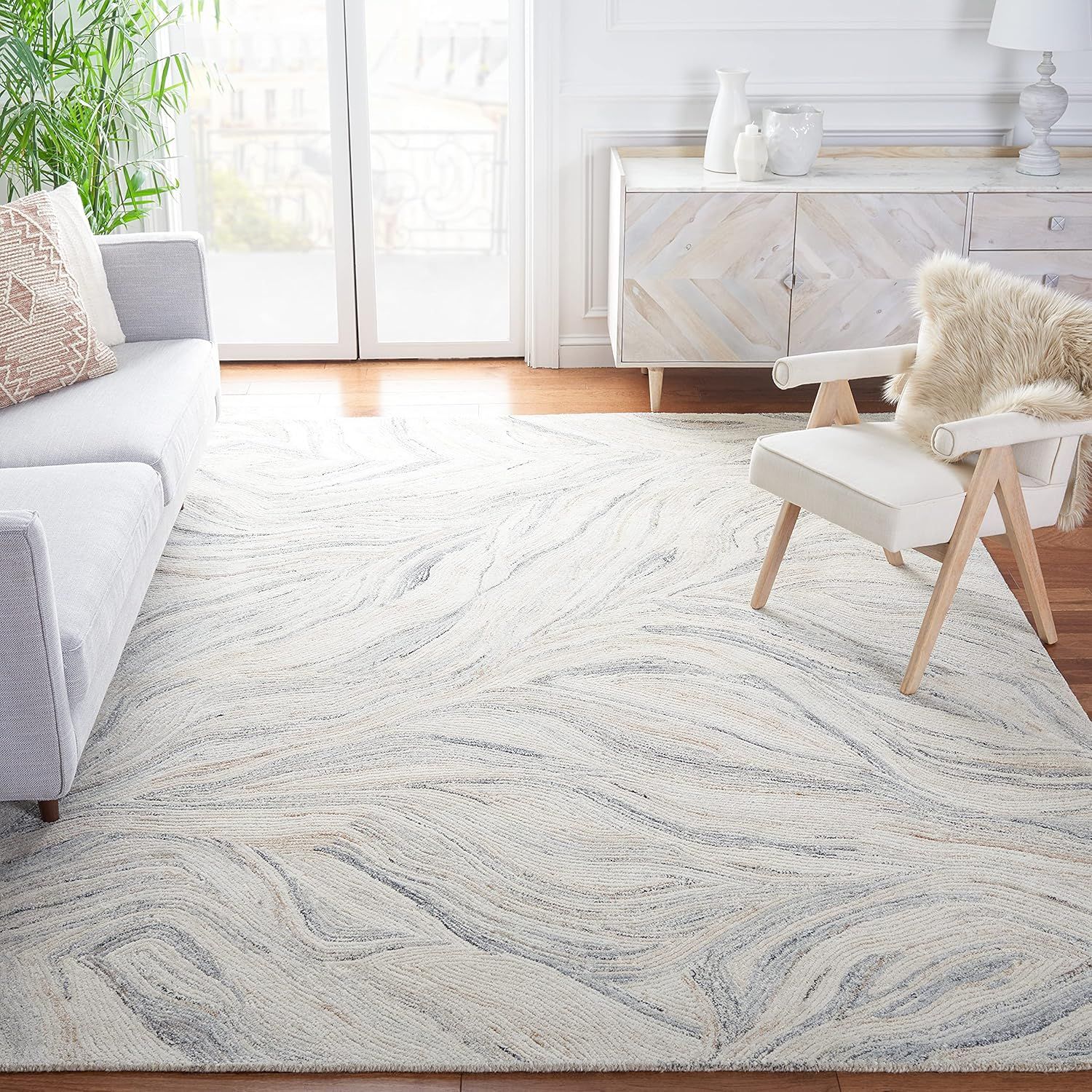 Ivory Elegance 9' x 12' Hand-tufted Wool Rectangular Rug