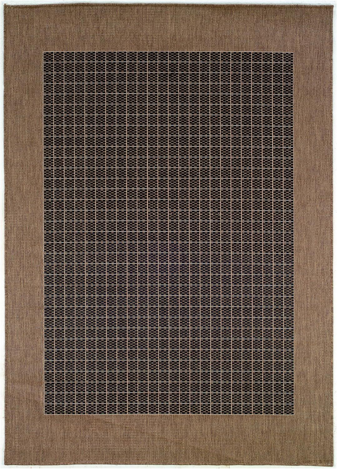 Recife Black and Cocoa Synthetic Rectangular Rug