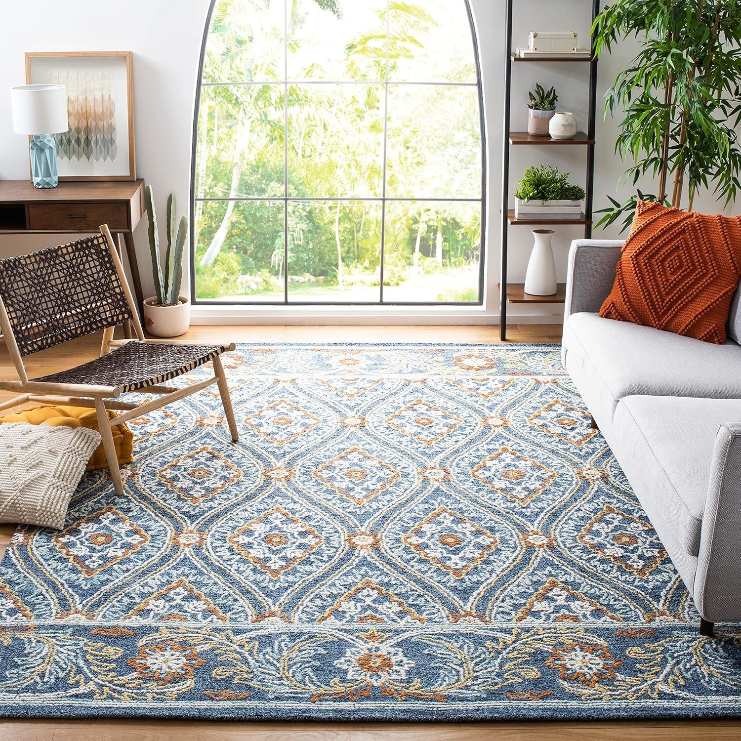 Handmade Black Wool Tufted Rectangular 9' x 12' Rug