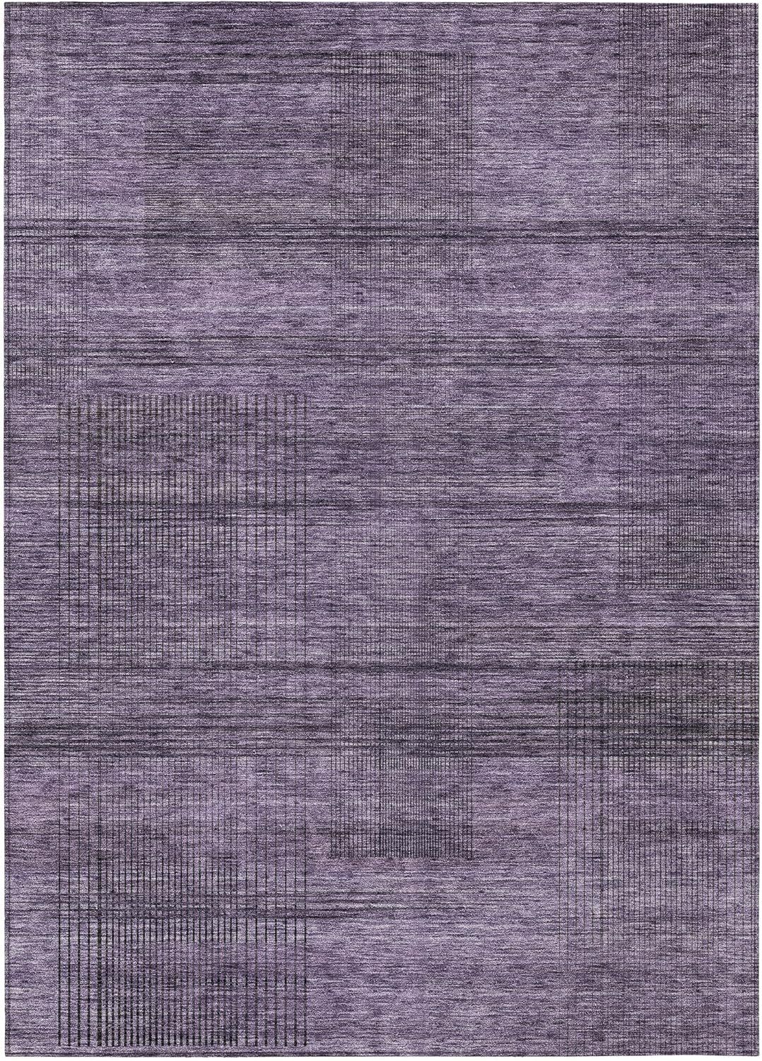 Plum Rectangular Synthetic Flat Woven Indoor/Outdoor Rug