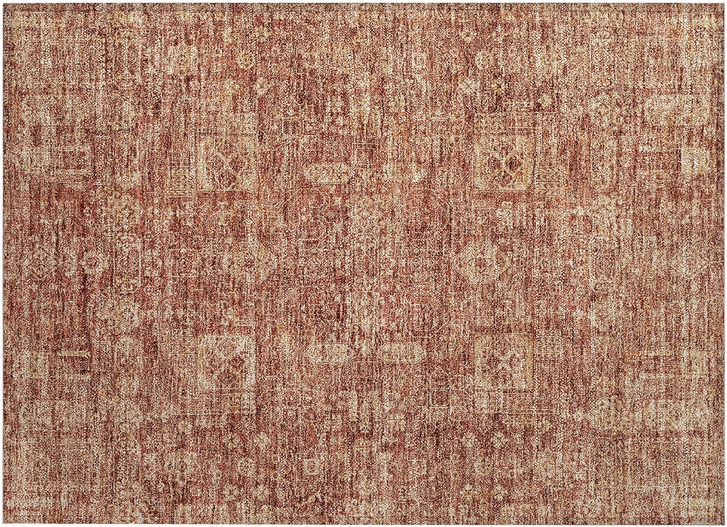 Paprika Rectangular Synthetic Flat Woven Rug 1'8" x 2'6"