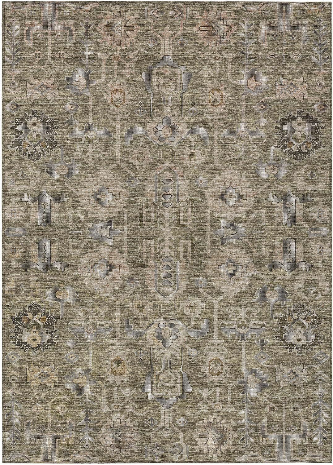 Brown Synthetic Flat Woven 9' x 12' Rectangular Area Rug