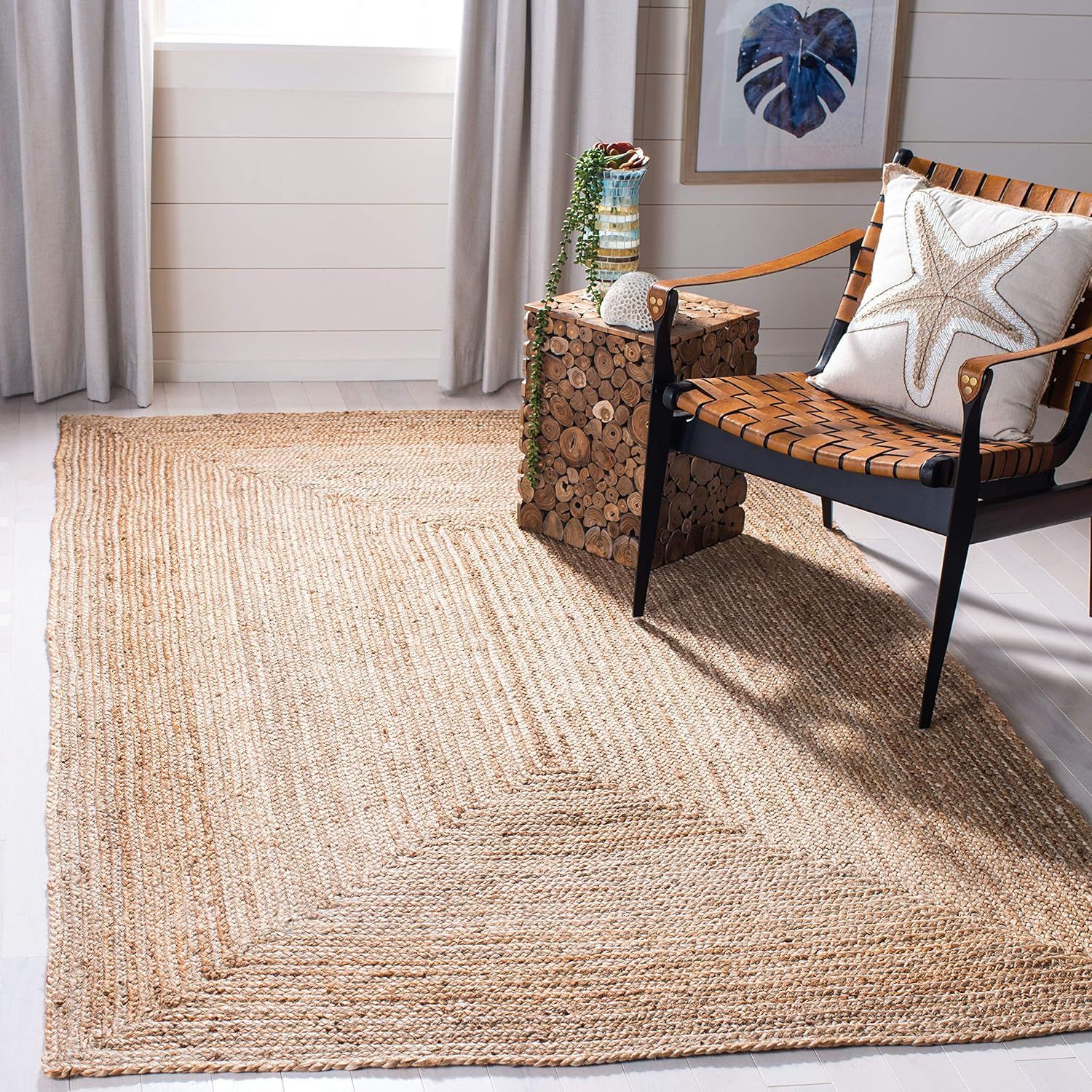 Natural Jute Handmade Flat Woven 6' x 9' Area Rug