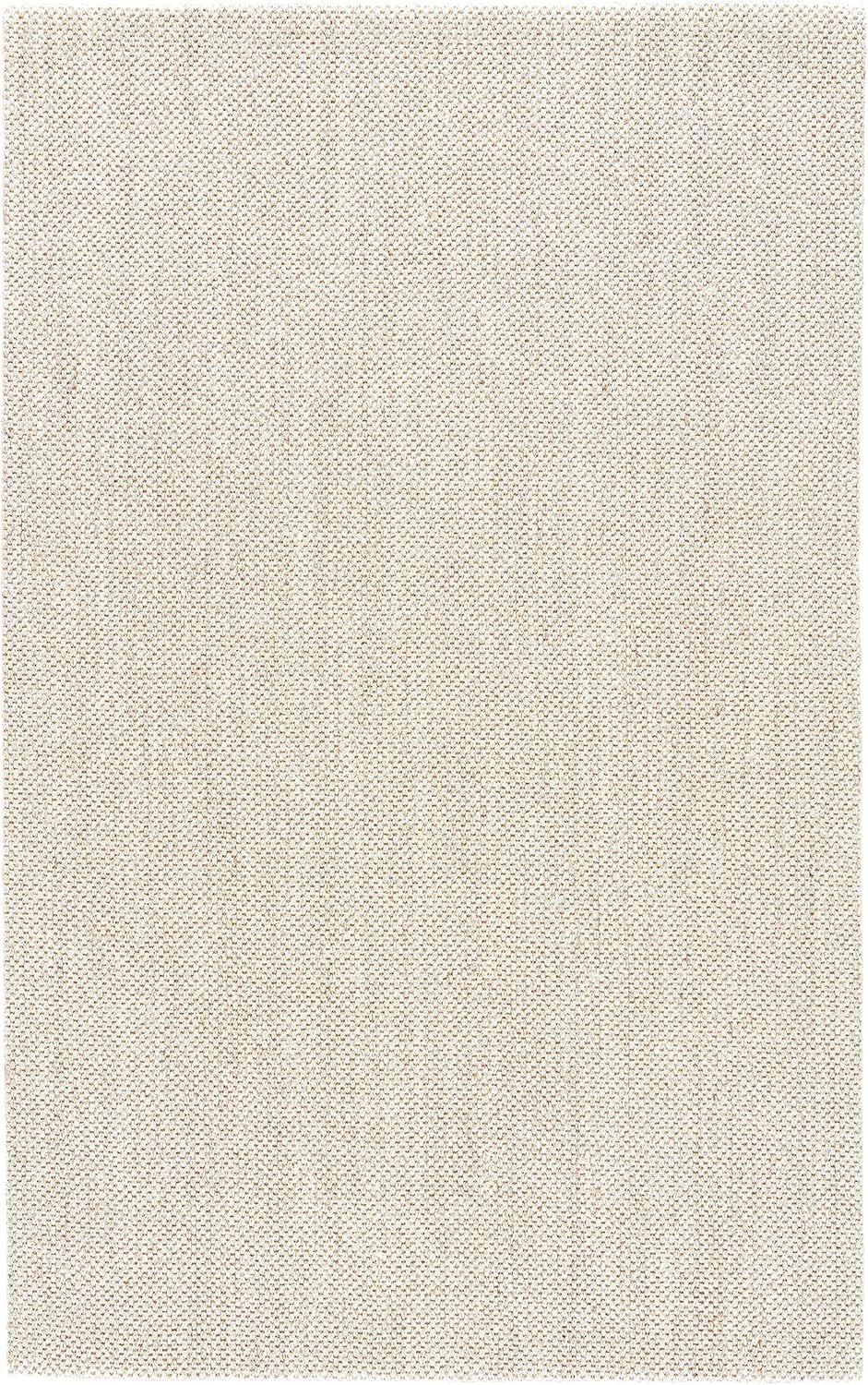 Ivory Flat Woven Wool Rectangular Area Rug 3' x 5'